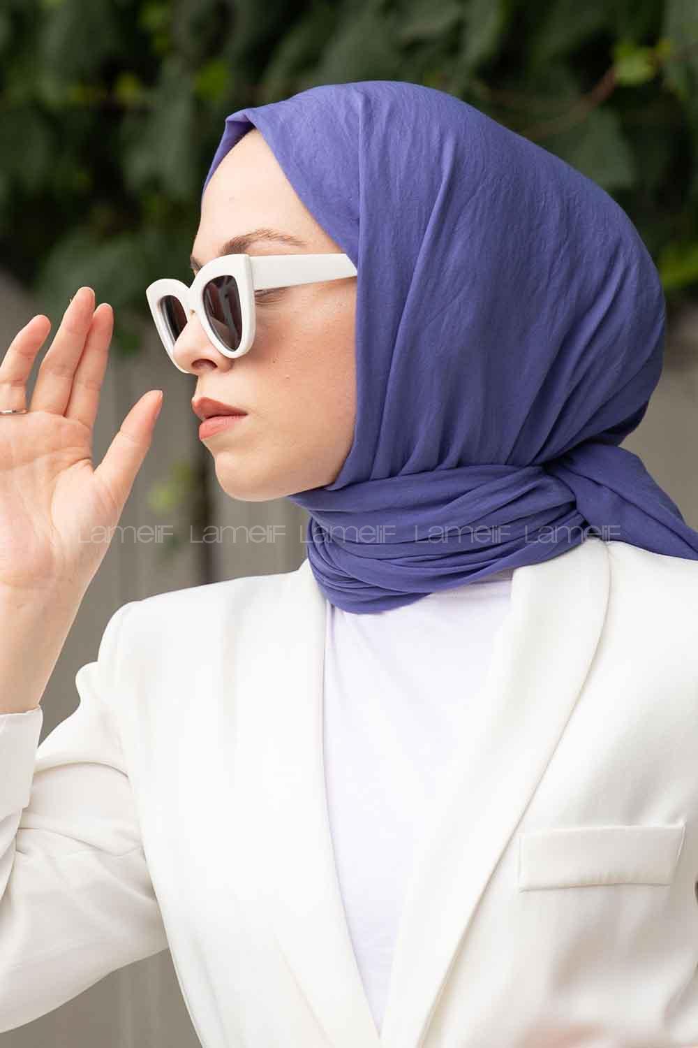 Blue Cotton Fabric Viscose Fabric Straight Shawl