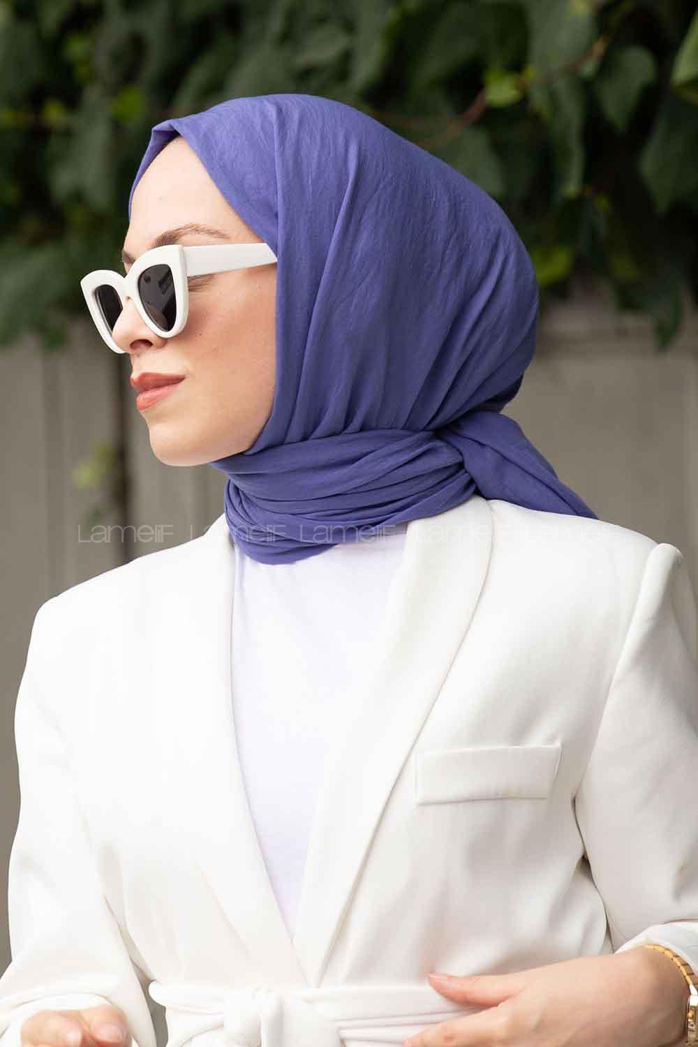 Blue Cotton Fabric Viscose Fabric Straight Shawl