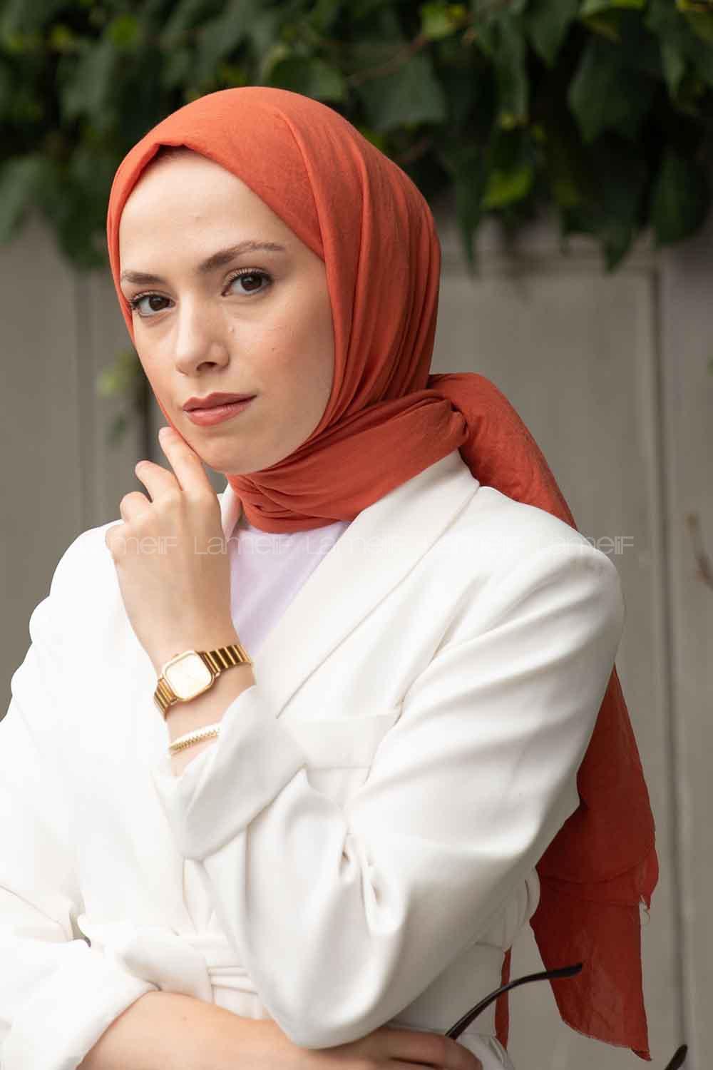 Lamelif Soft Touch Şal Mercan