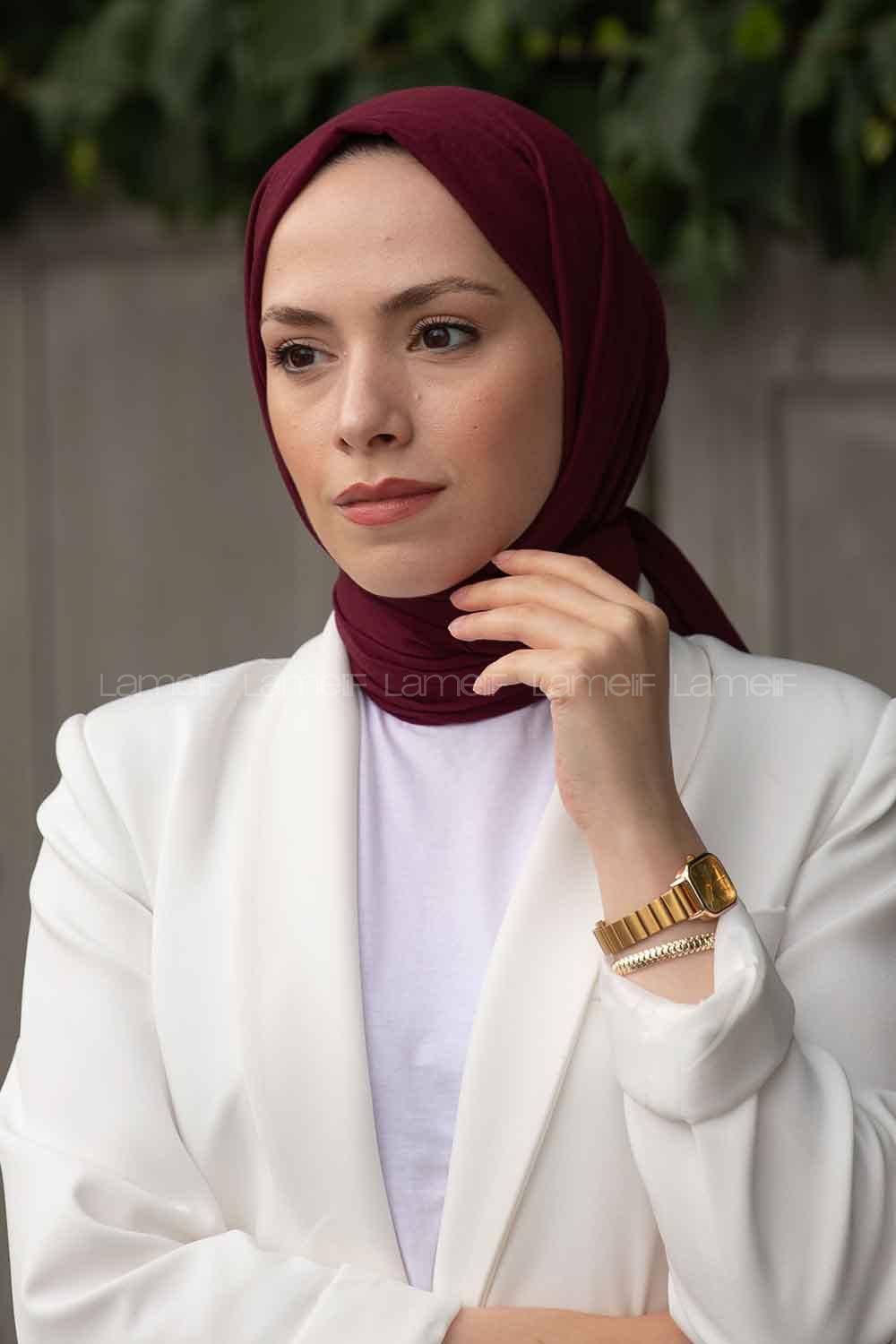 Plum Cotton Fabric Viscose Fabric Straight Shawl