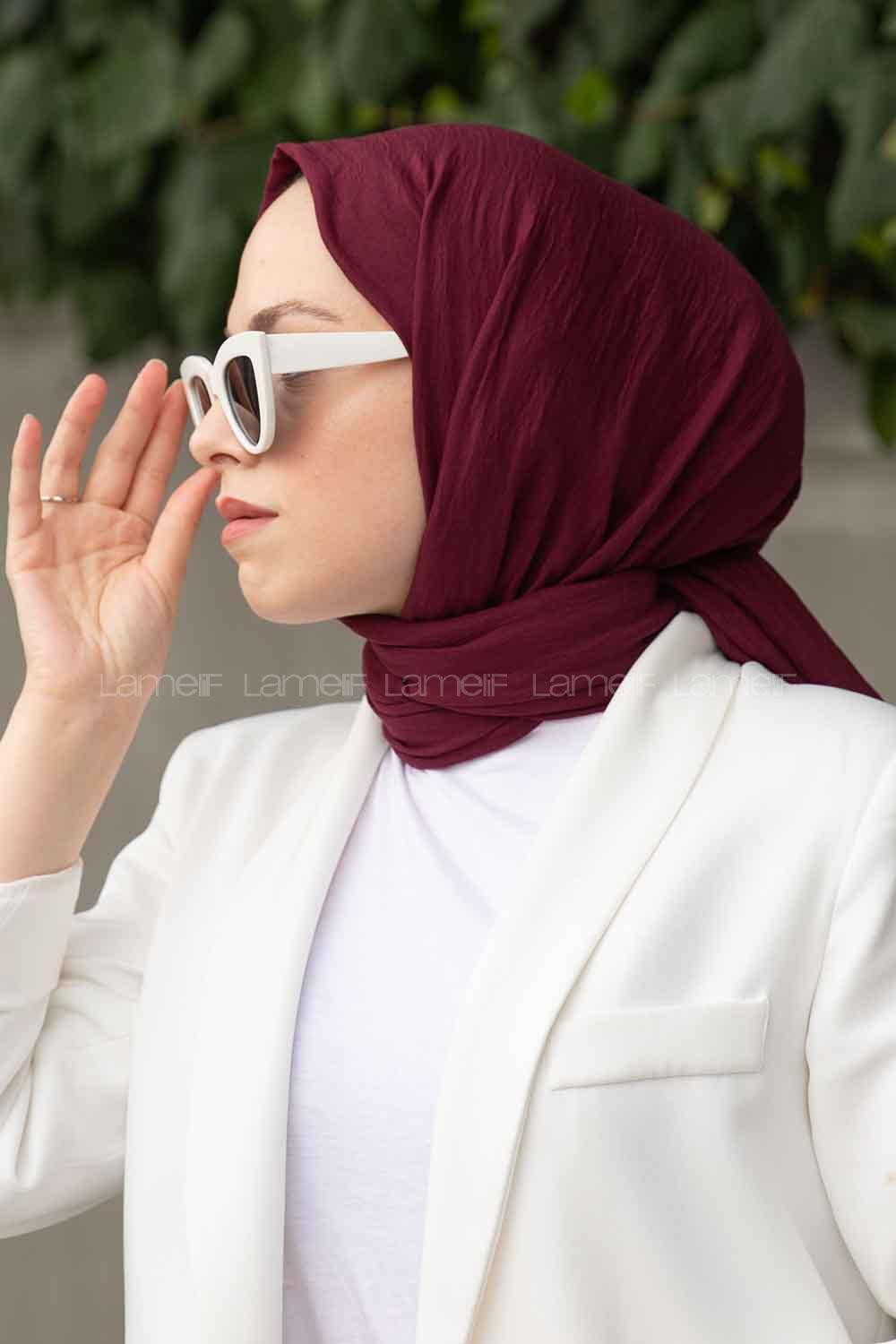 Plum Cotton Fabric Viscose Fabric Straight Shawl