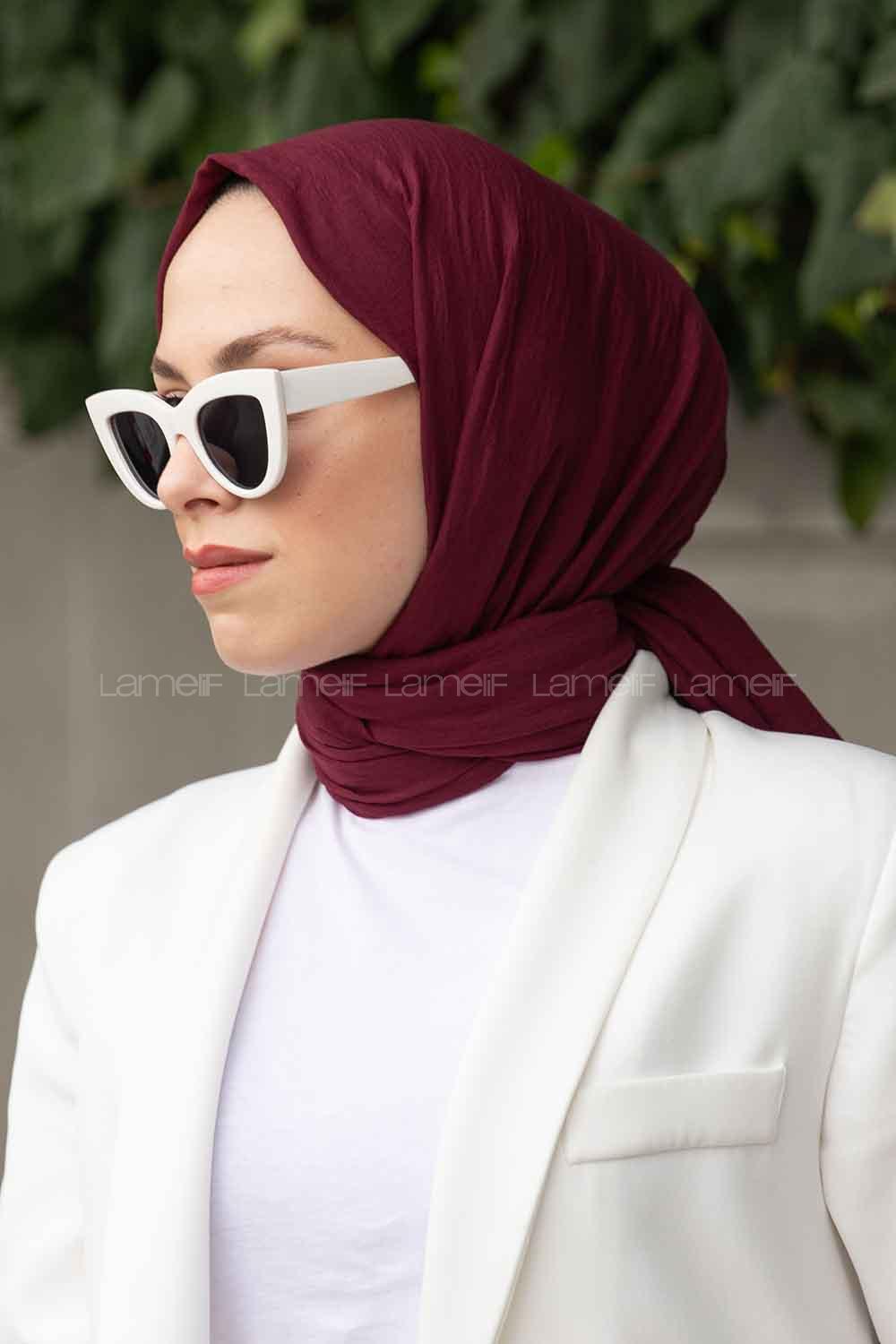 Plum Cotton Fabric Viscose Fabric Straight Shawl