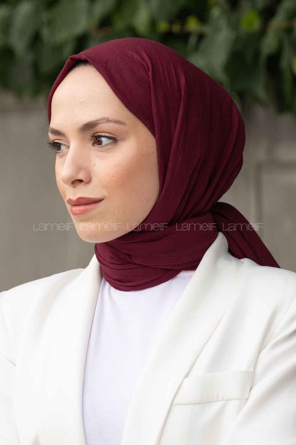 Plum Cotton Fabric Viscose Fabric Straight Shawl