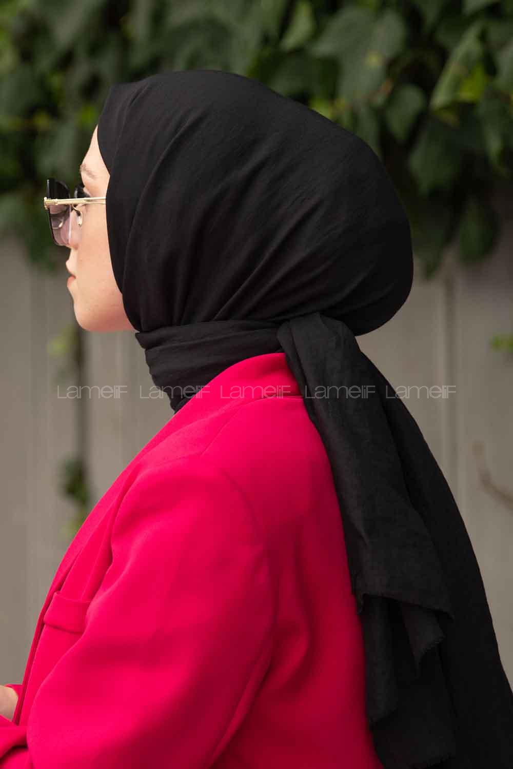 Black Cotton Fabric Viscose Fabric Straight Shawl