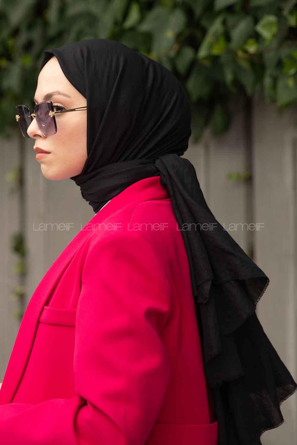 Black Cotton Fabric Viscose Fabric Straight Shawl