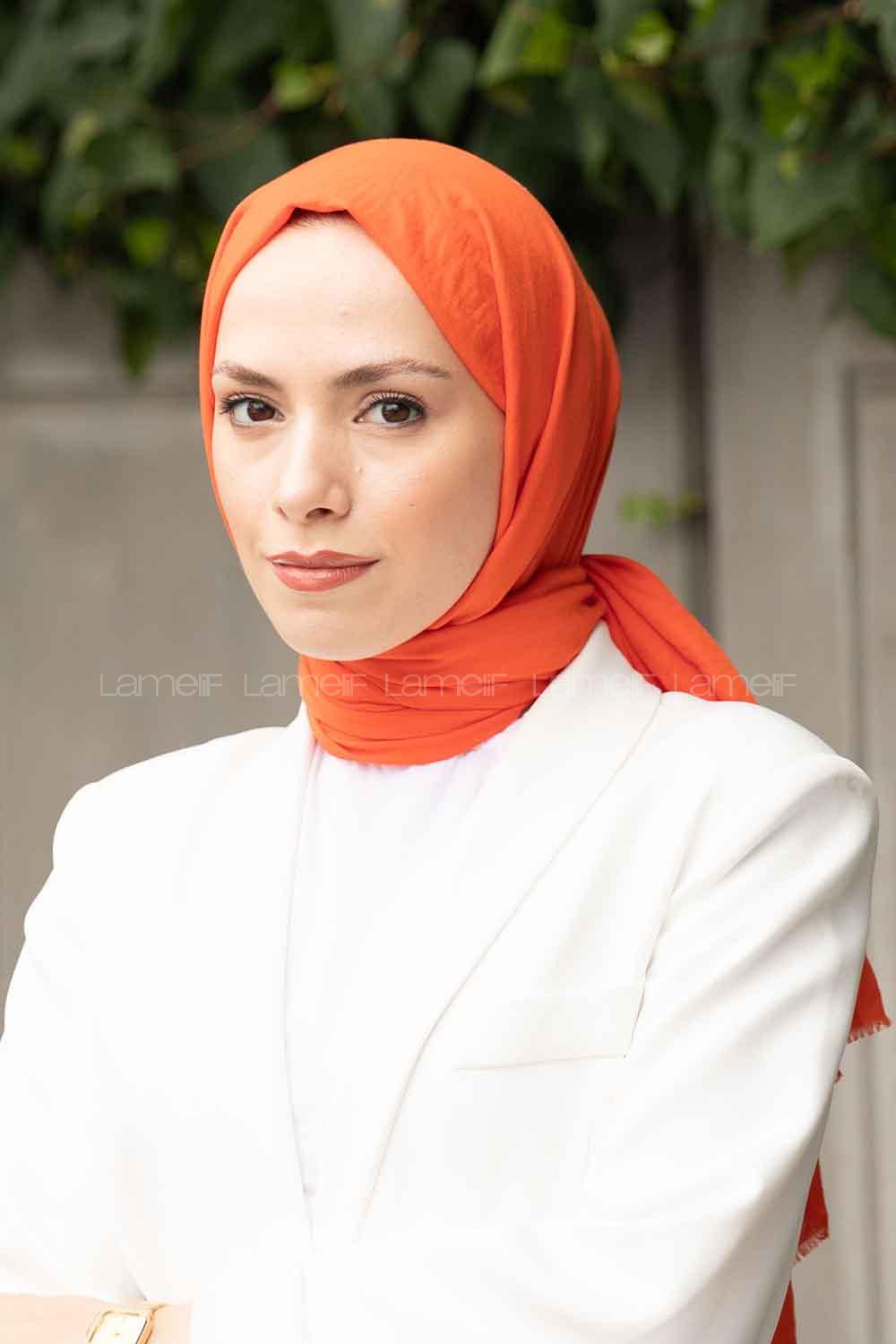 Lamelif Soft Touch Şal Turuncu