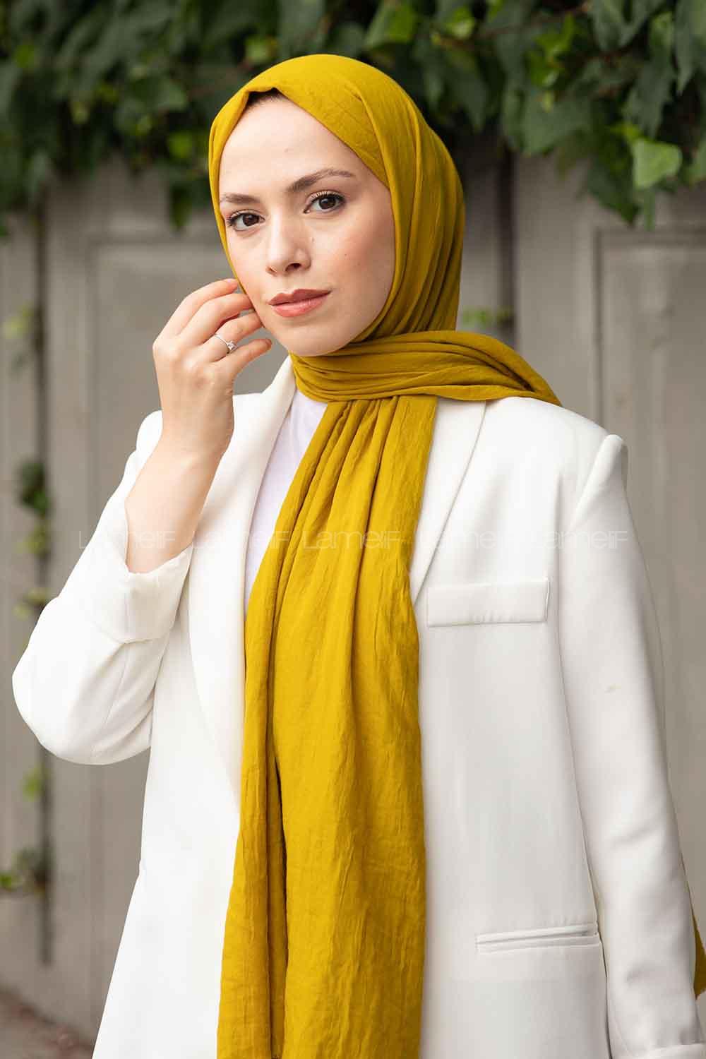 Oil Green Cotton Fabric Viscose Fabric Straight Shawl