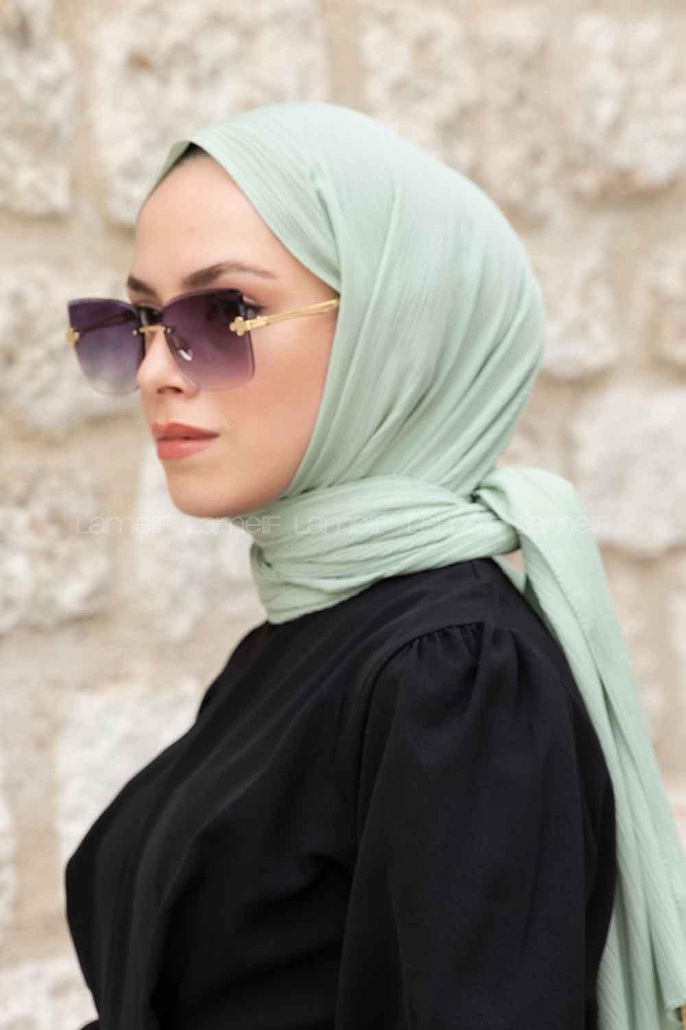 Lamelif Krinkıl Şal Su Yeşili