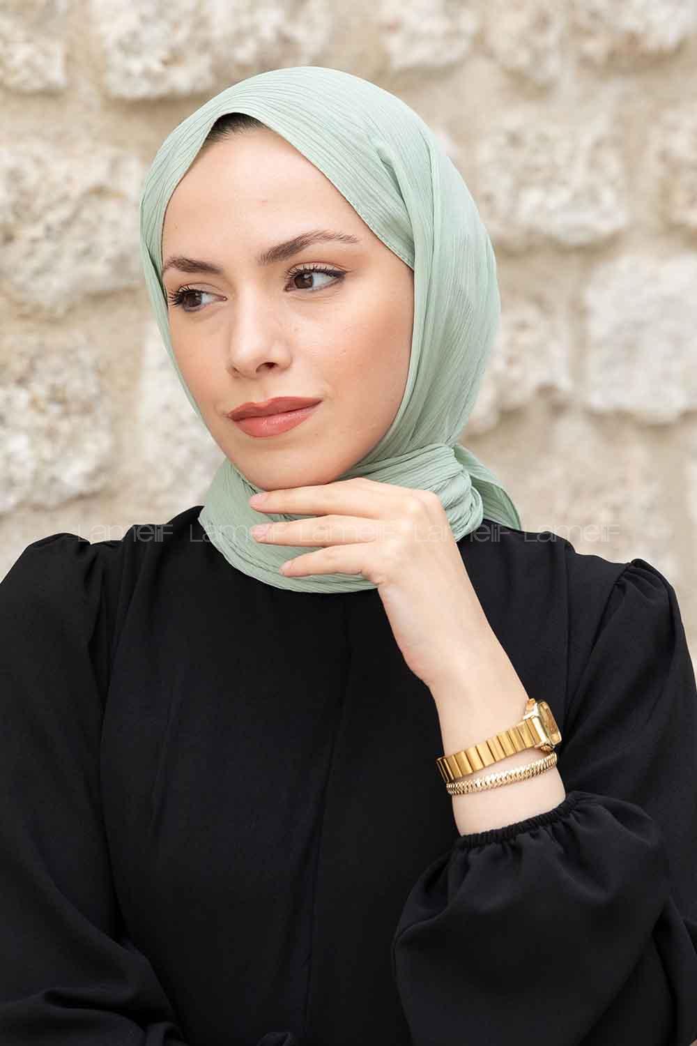 Lamelif Krinkıl Şal Su Yeşili