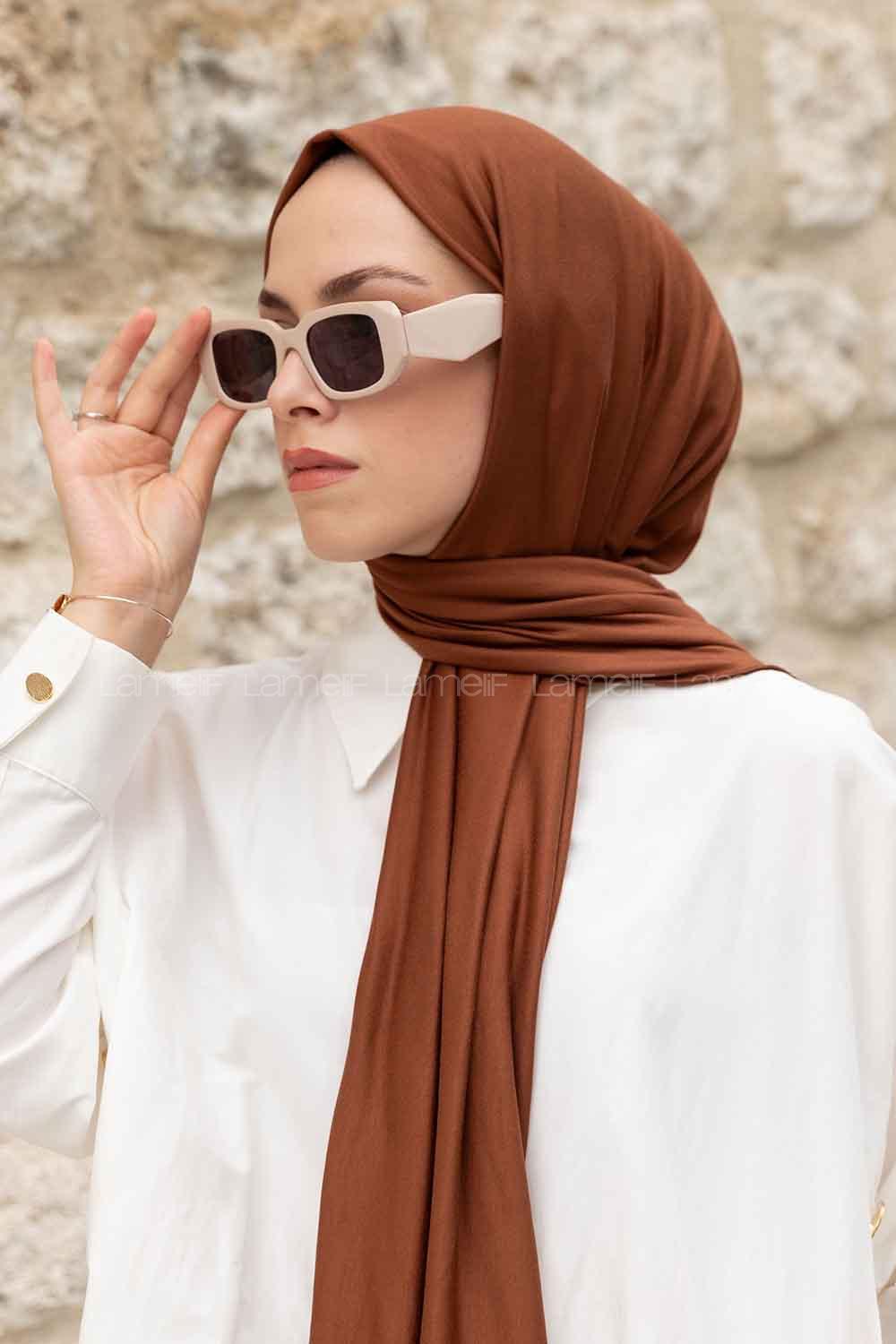 Lamelif Sütlü Kahve Penye Şal