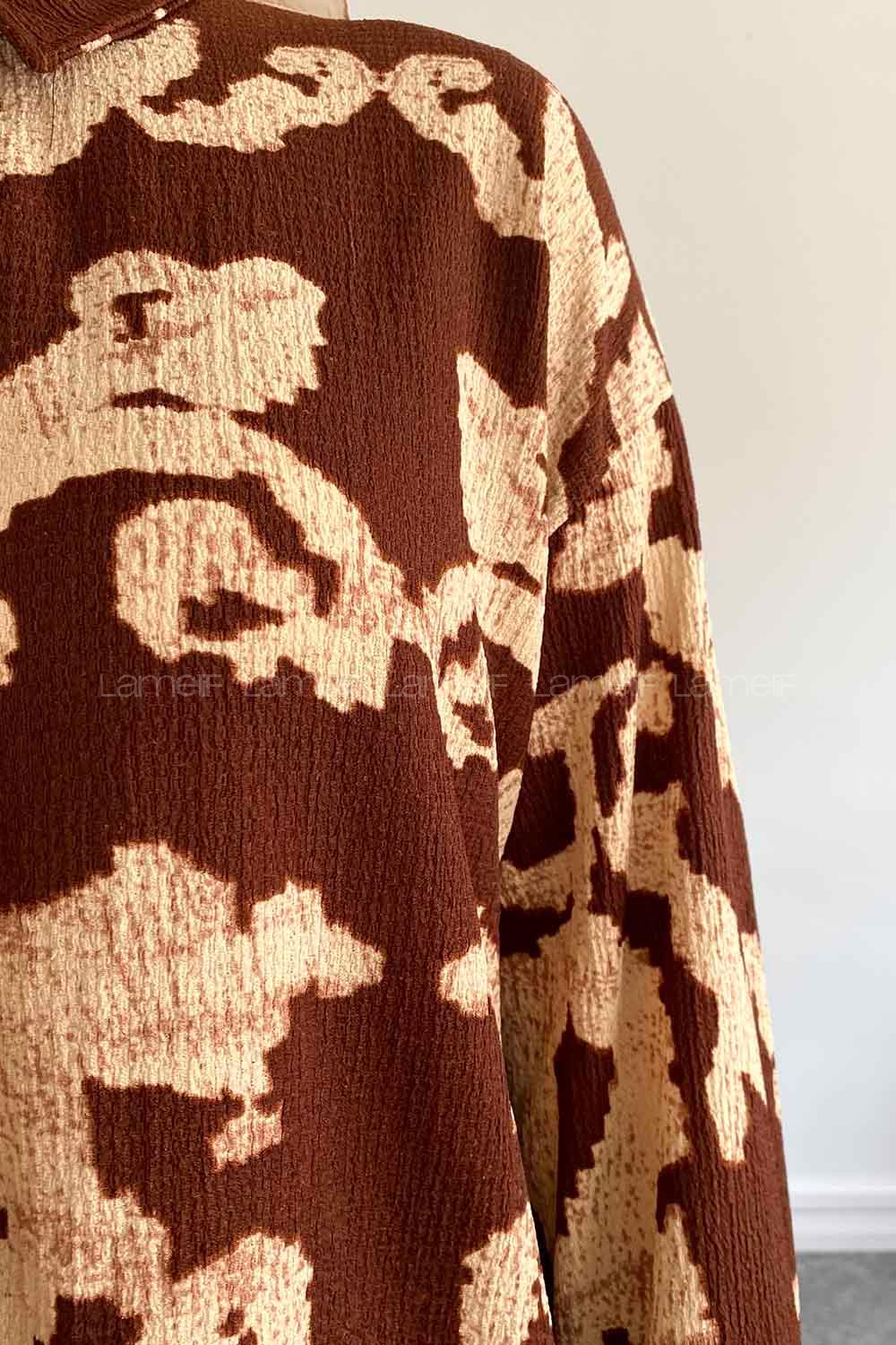 Bitter Brown Shirt Collar Long Arm Without Accessories Cotton Regular Trousers Comfortable Suit