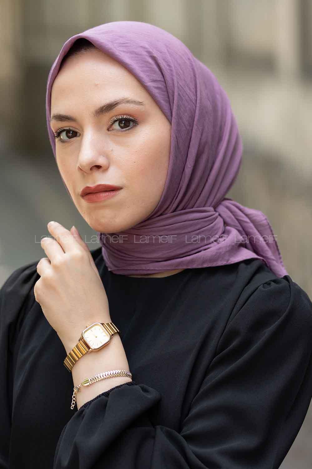 Lamelif Soft Touch Eşarp Lila