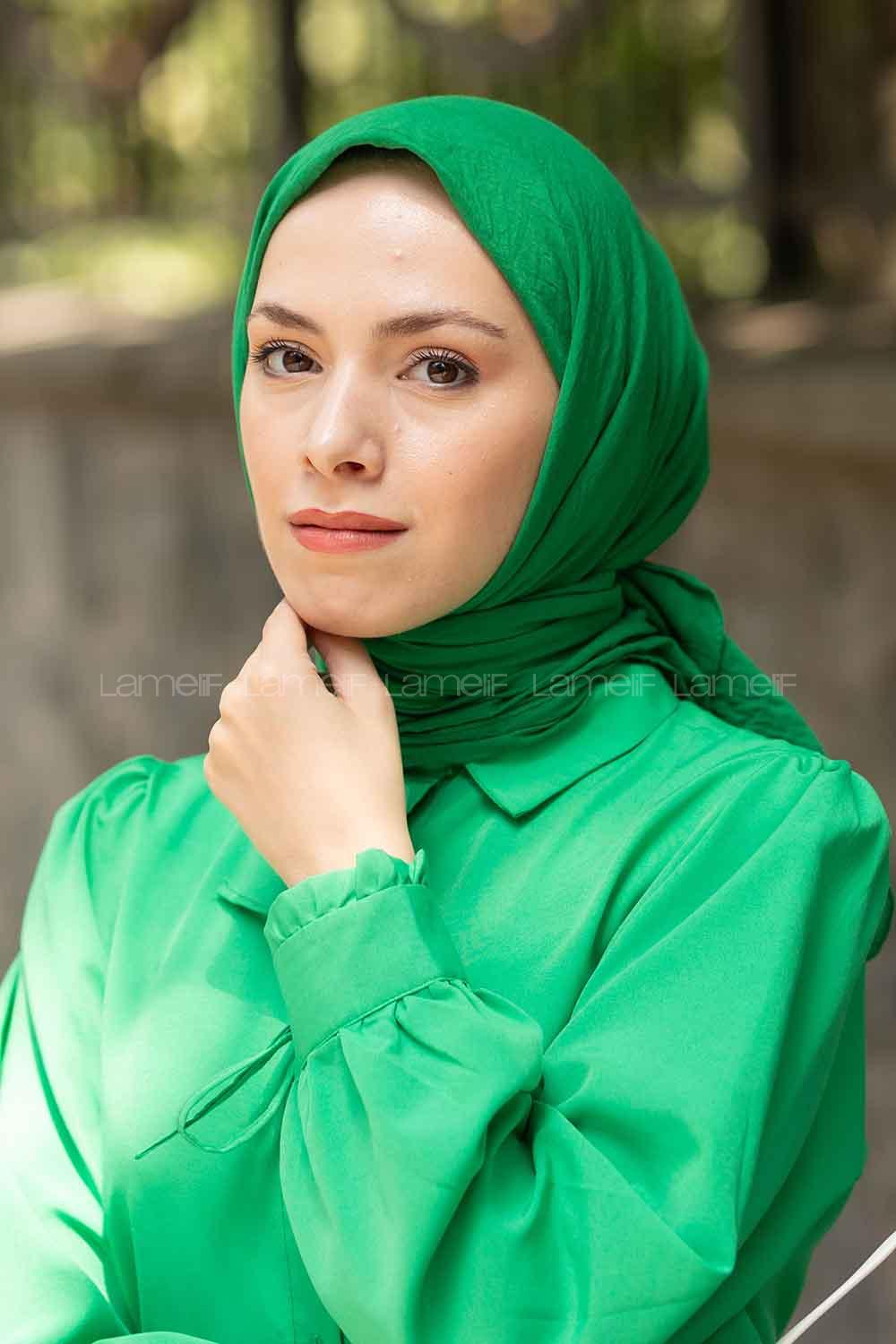 Lamelif Comfort Pamuk Eşarp Yeşil