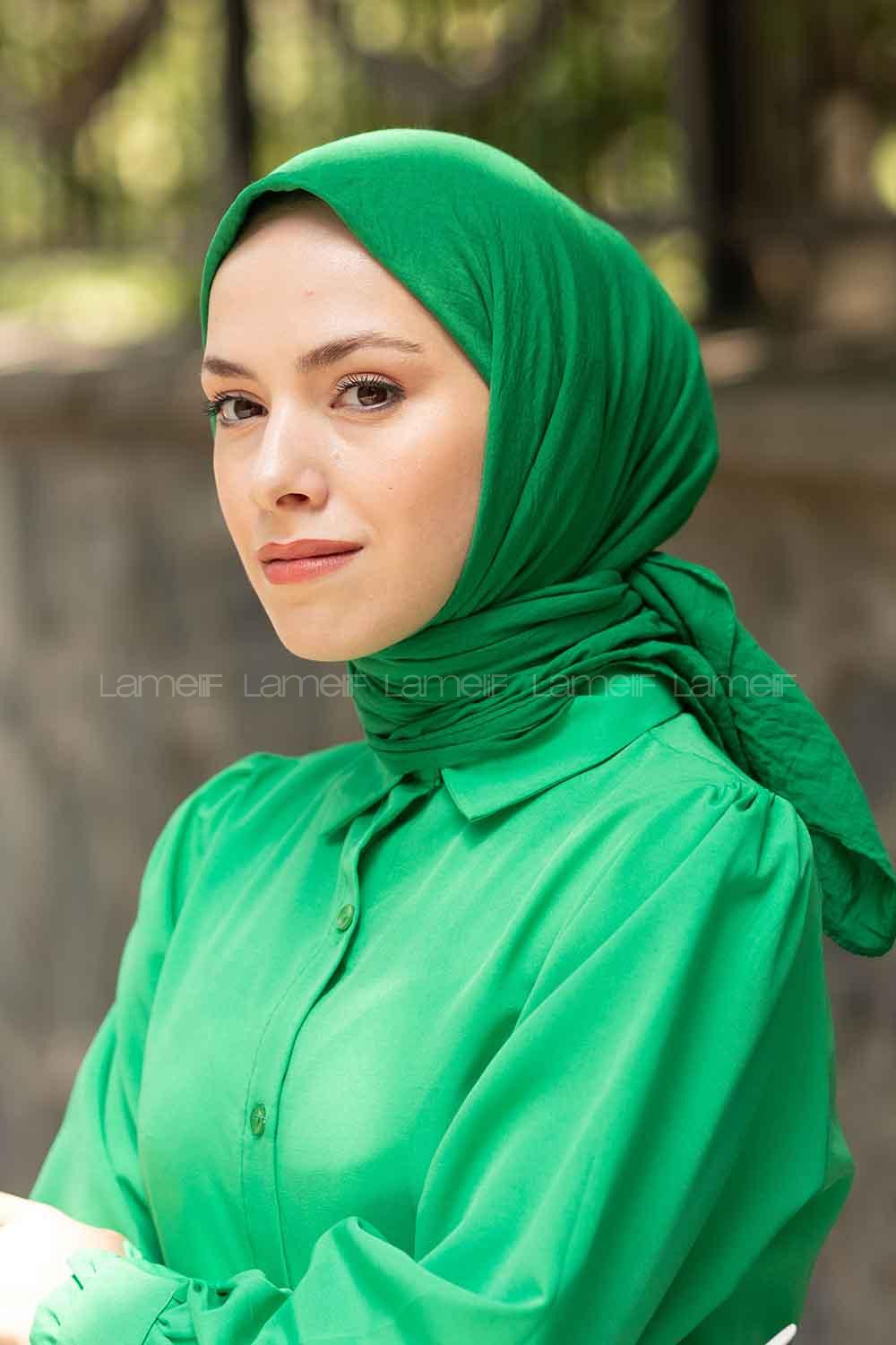 Lamelif Comfort Pamuk Eşarp Yeşil