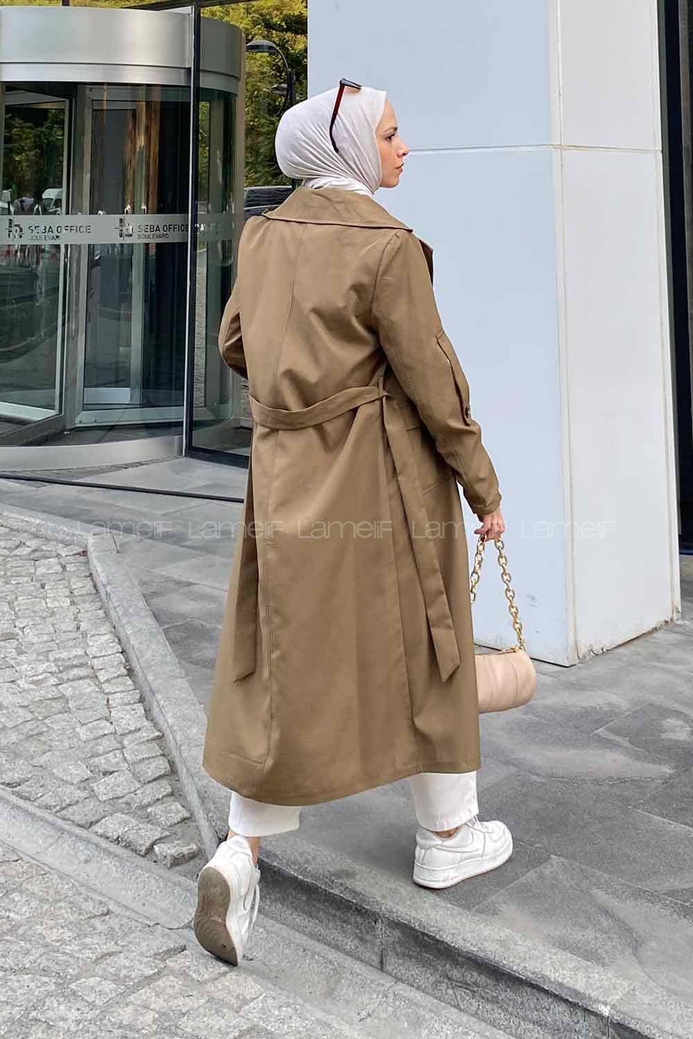 Lamelif Pelican Ön Düğmeli Trençkot Haki