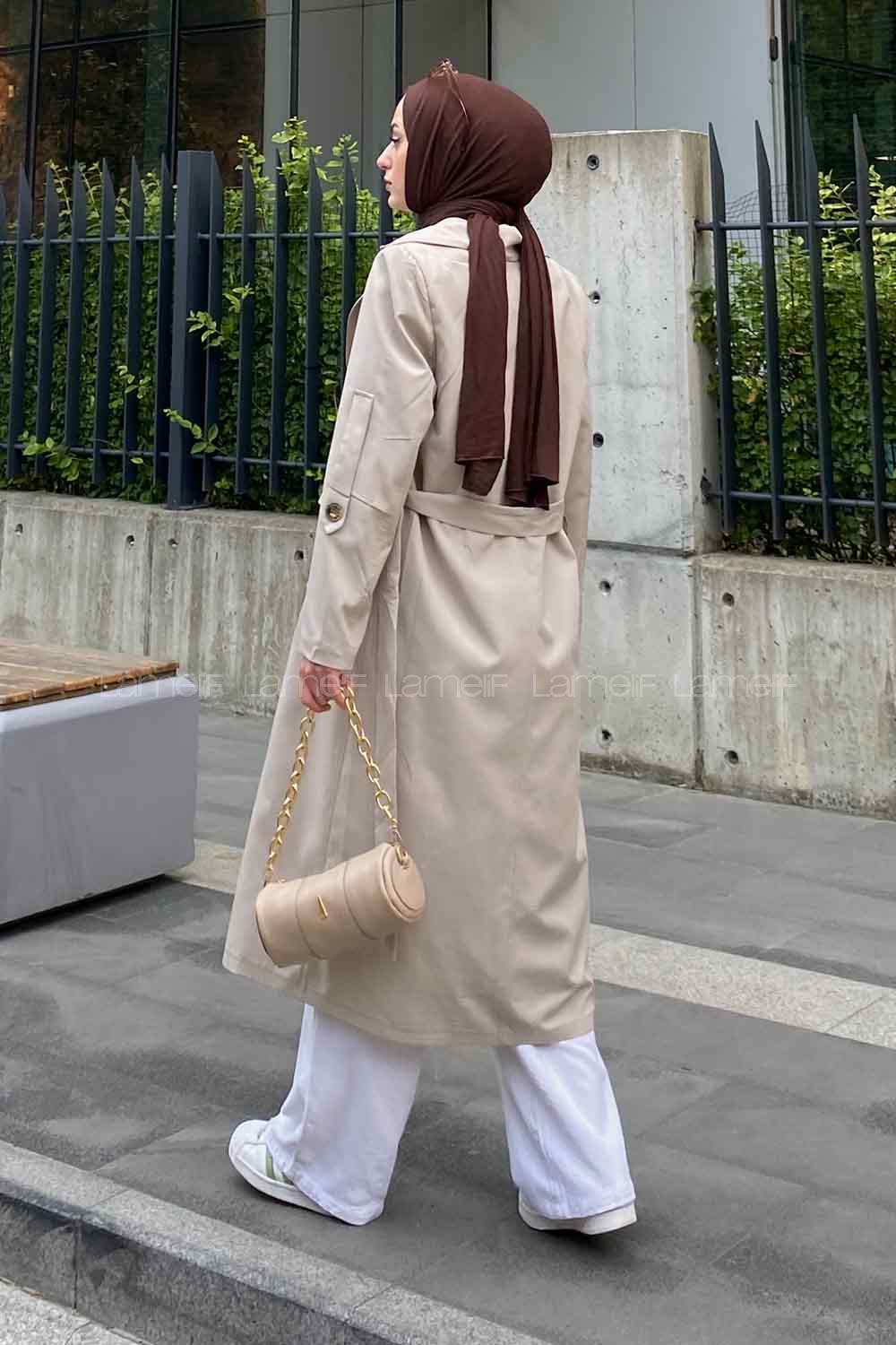 Stone Long Arm Cotton Trench Coat