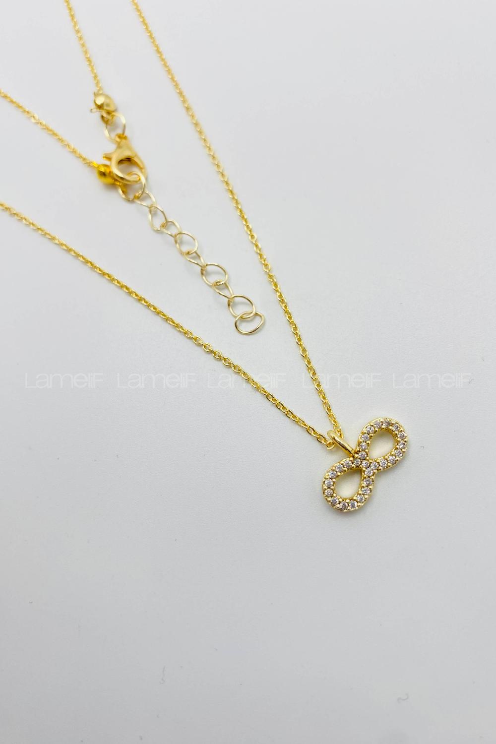 Gold Gold Silver Straight Necklace