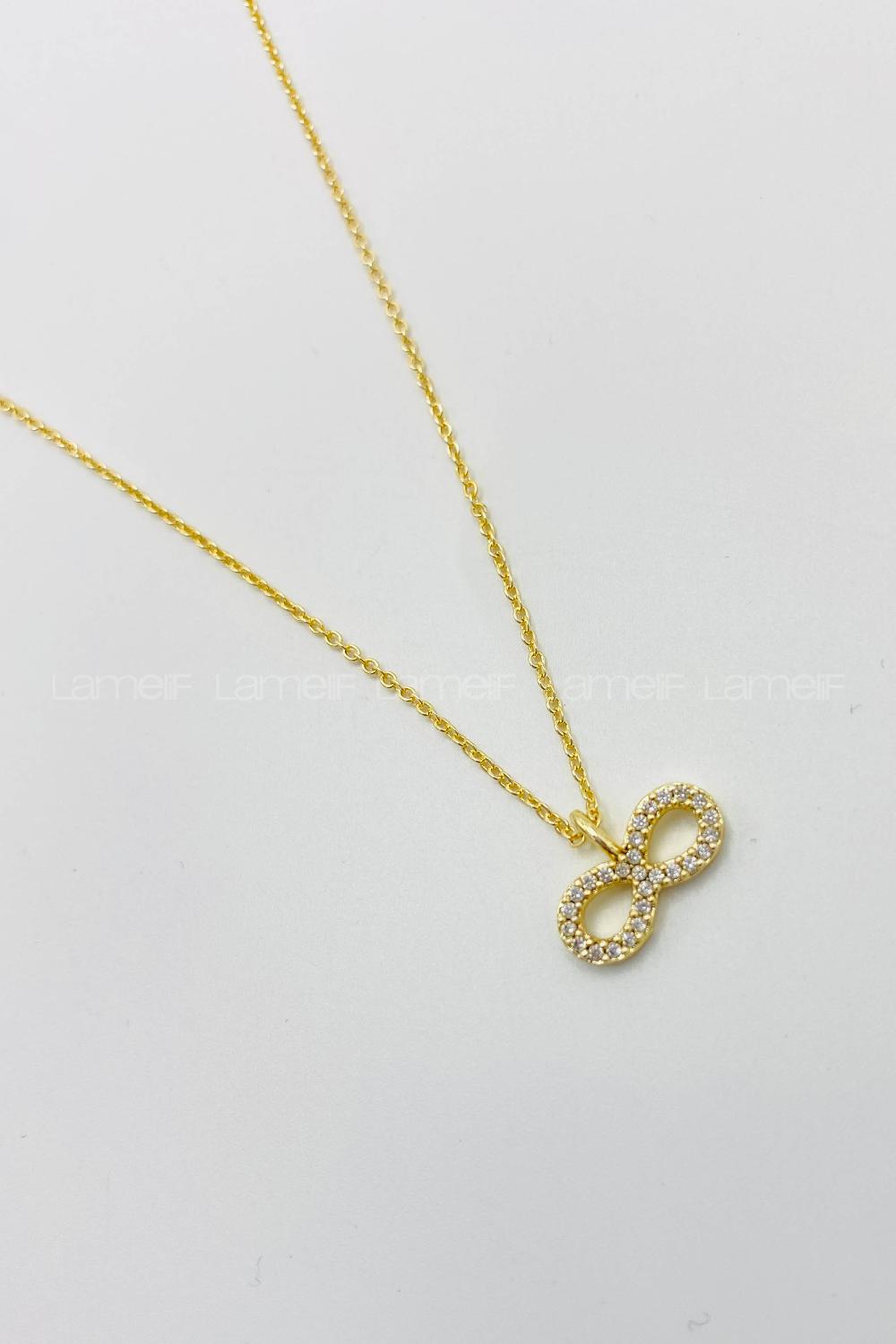 Gold Gold Silver Straight Necklace