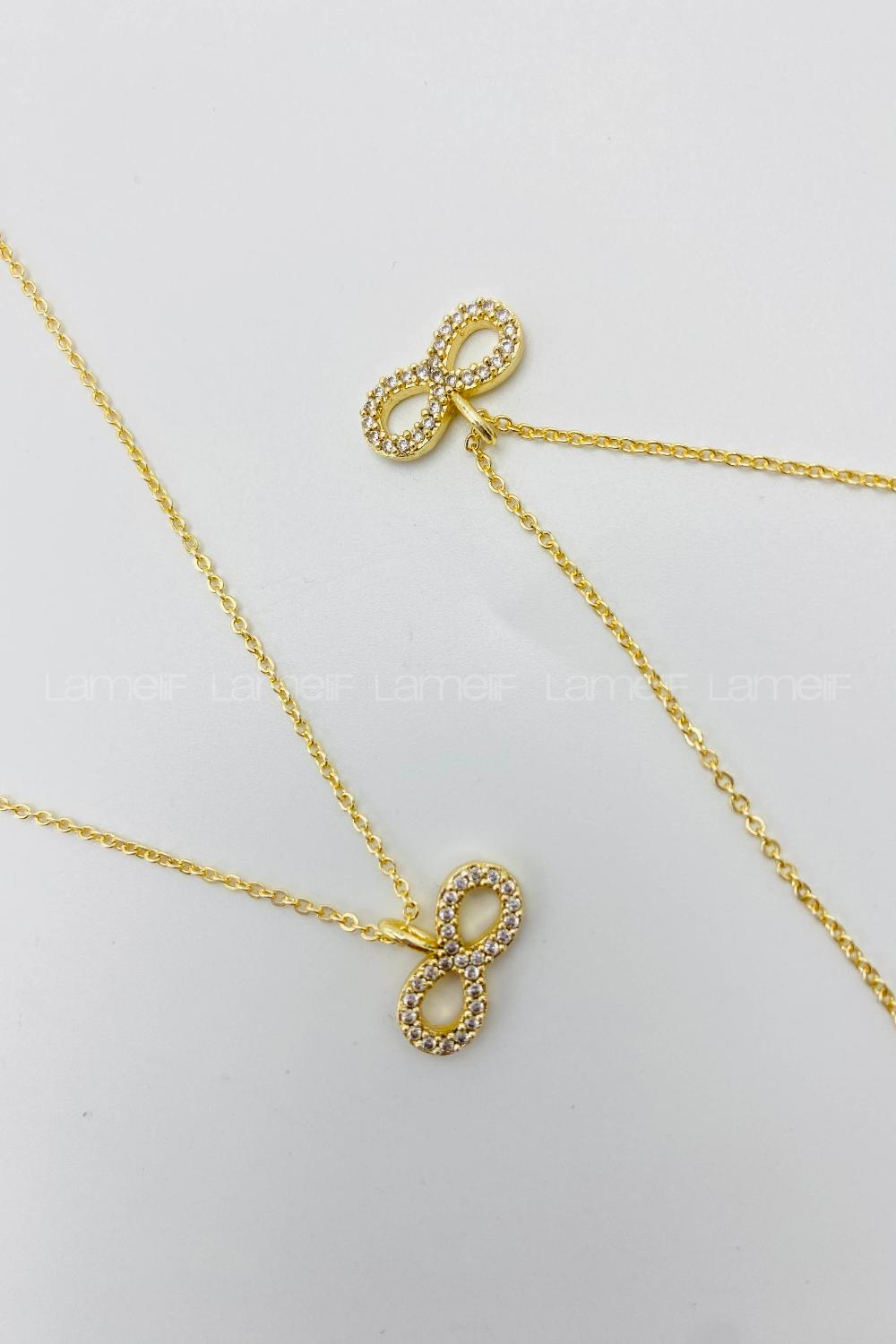 Gold Gold Silver Straight Necklace