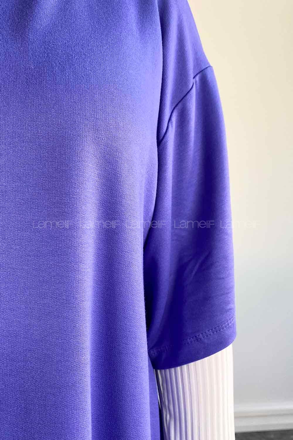 Lilac Medium Crew Neck Short Arm Combed Fabric Unprinted T-shirt