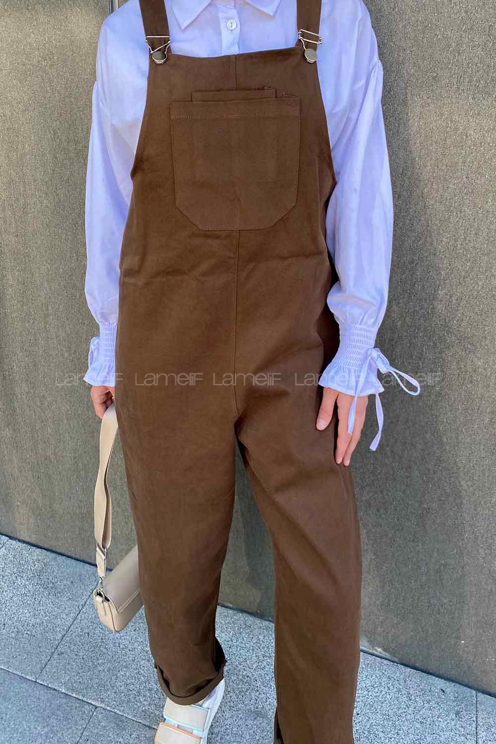 Lamelif Ön Kanguru Cepli Rahat Kesim Tulum Acı Kahve