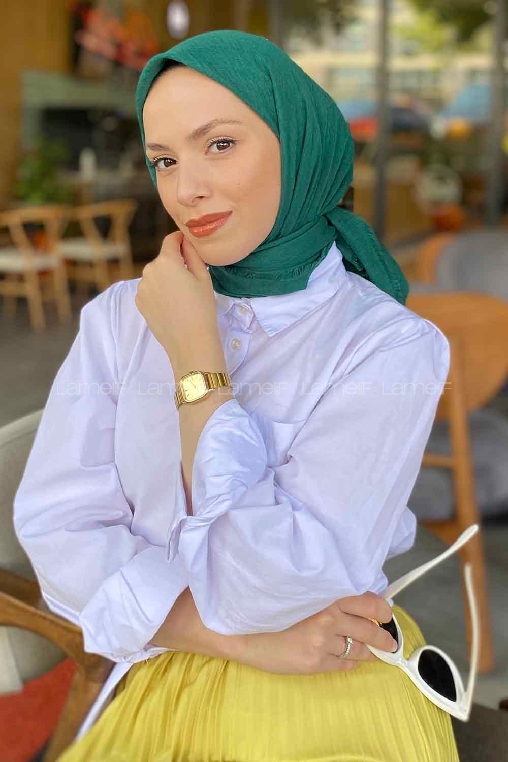 Lamelif Bürümcük Eşarp Yeşil