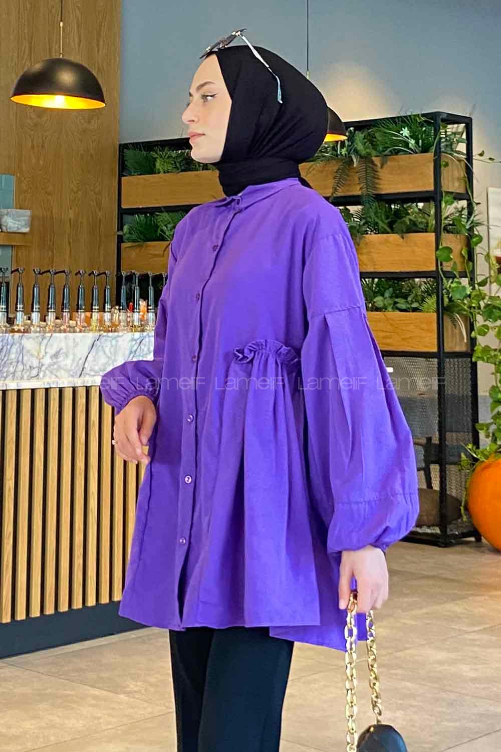 Modalamelif Lopez Balon Kol Tunik Mor