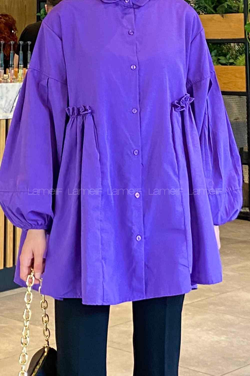Modalamelif Lopez Balon Kol Tunik Mor