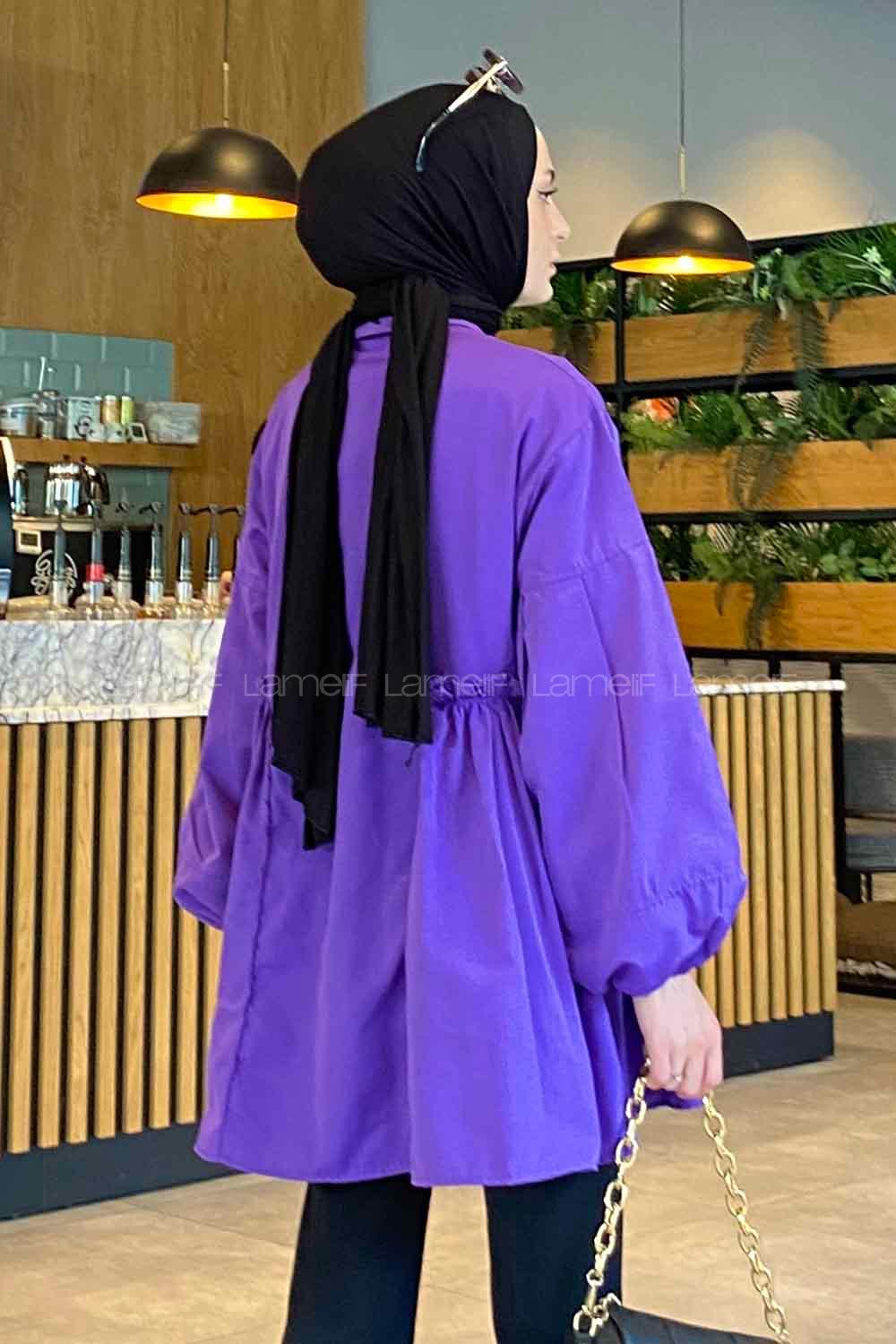 Modalamelif Lopez Balon Kol Tunik Mor