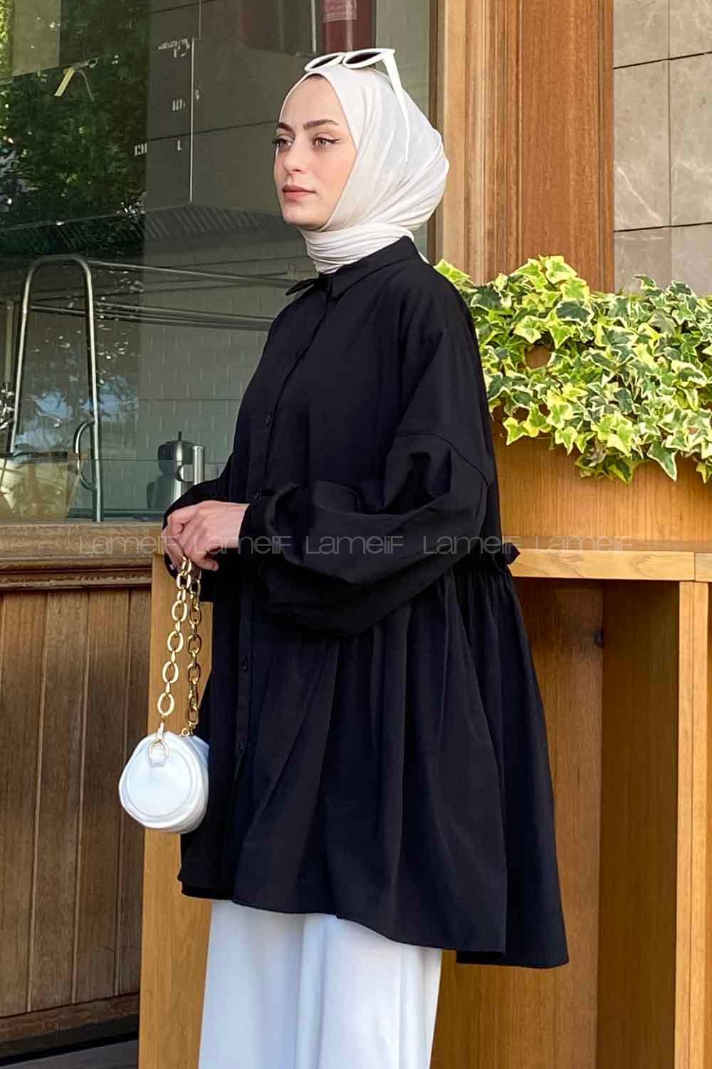 Lamelif Lopez Balon Kol Tunik Siyah