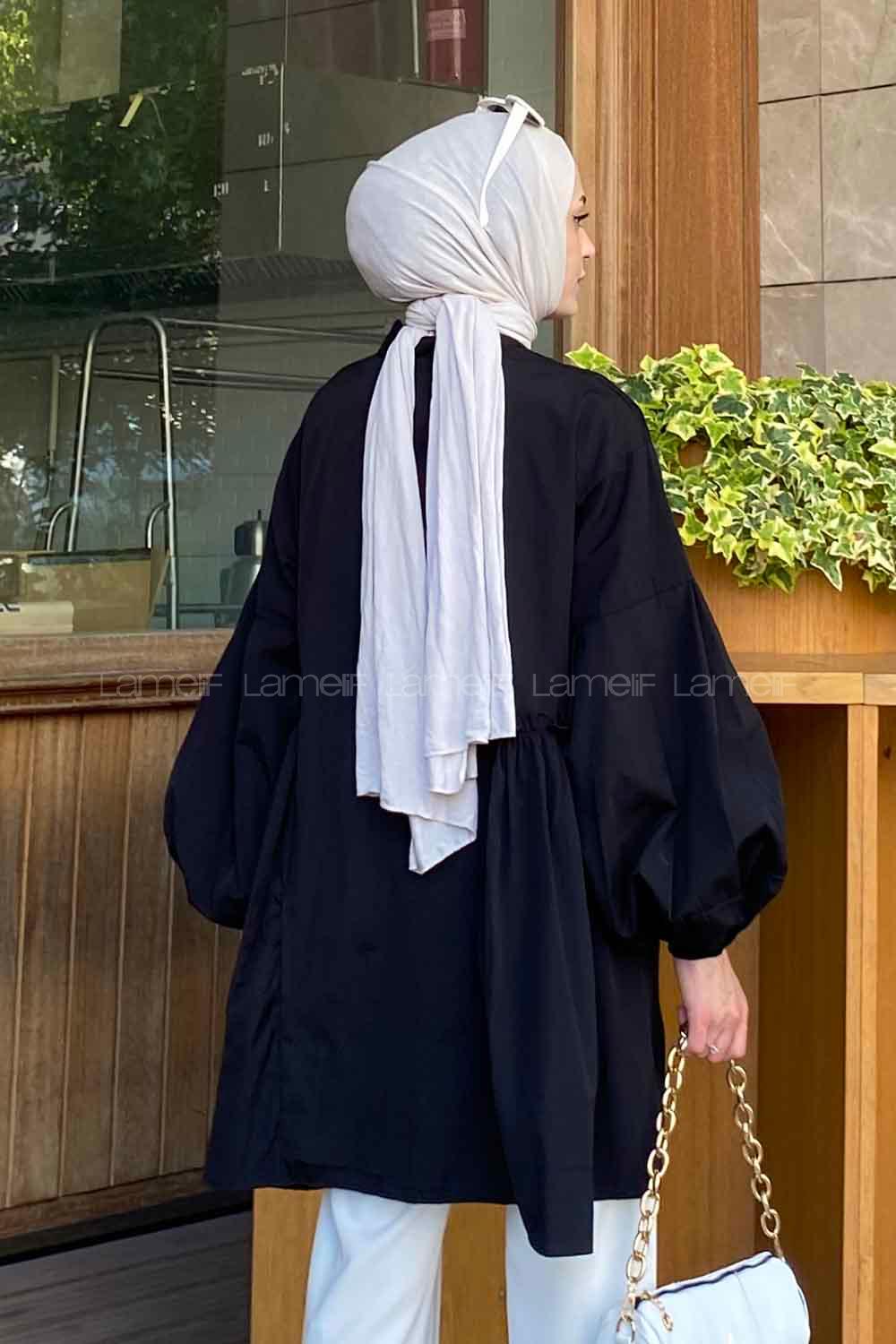 Lamelif Lopez Balon Kol Tunik Siyah