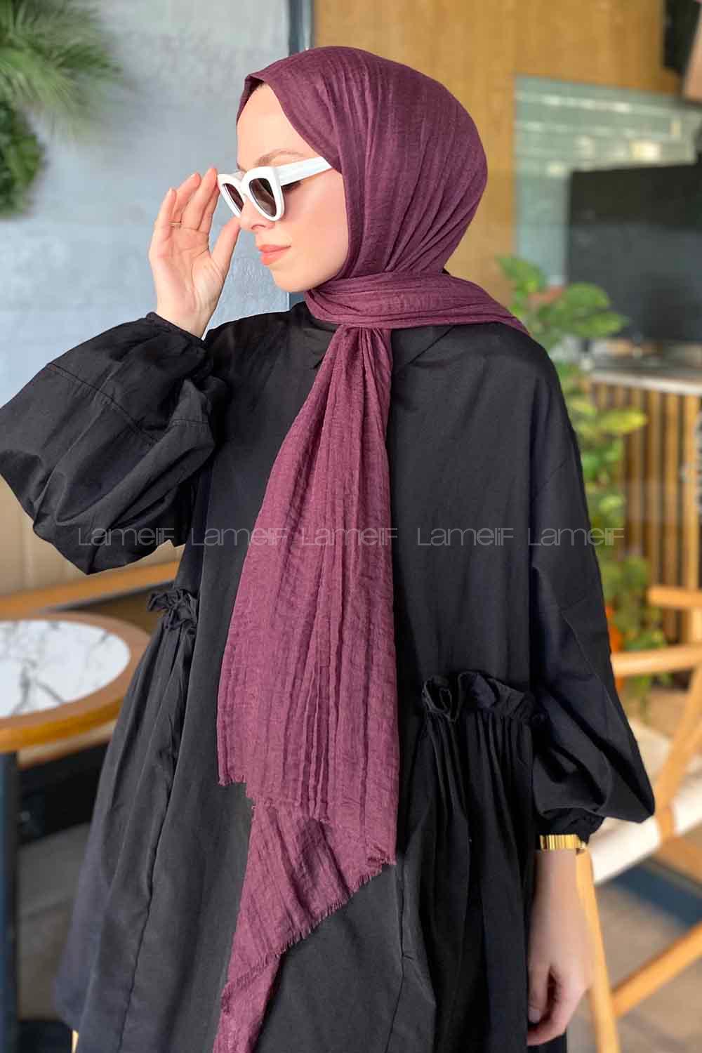 Lamelif Mürdüm Bürümcük Şal