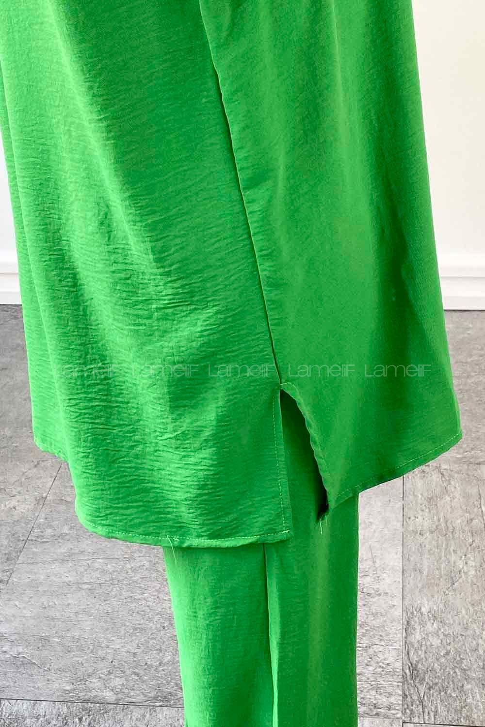 Modalamelif Önü Düğmeli İkili Takım Yeşil