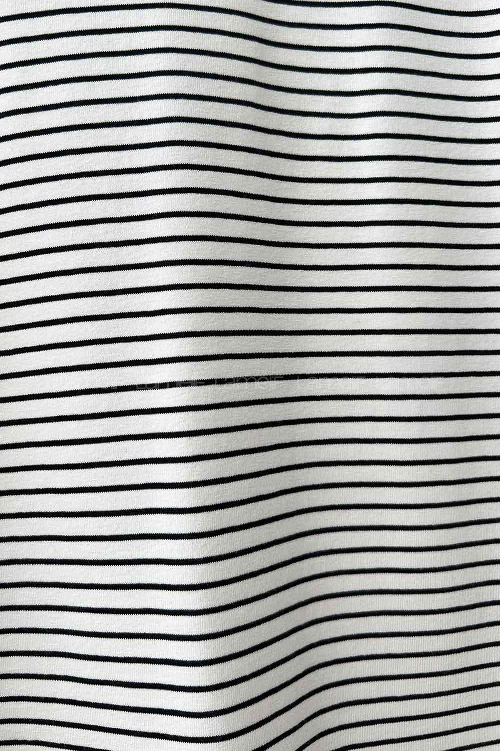 White Black Turtle Neck Short Arm Combed Fabric Body