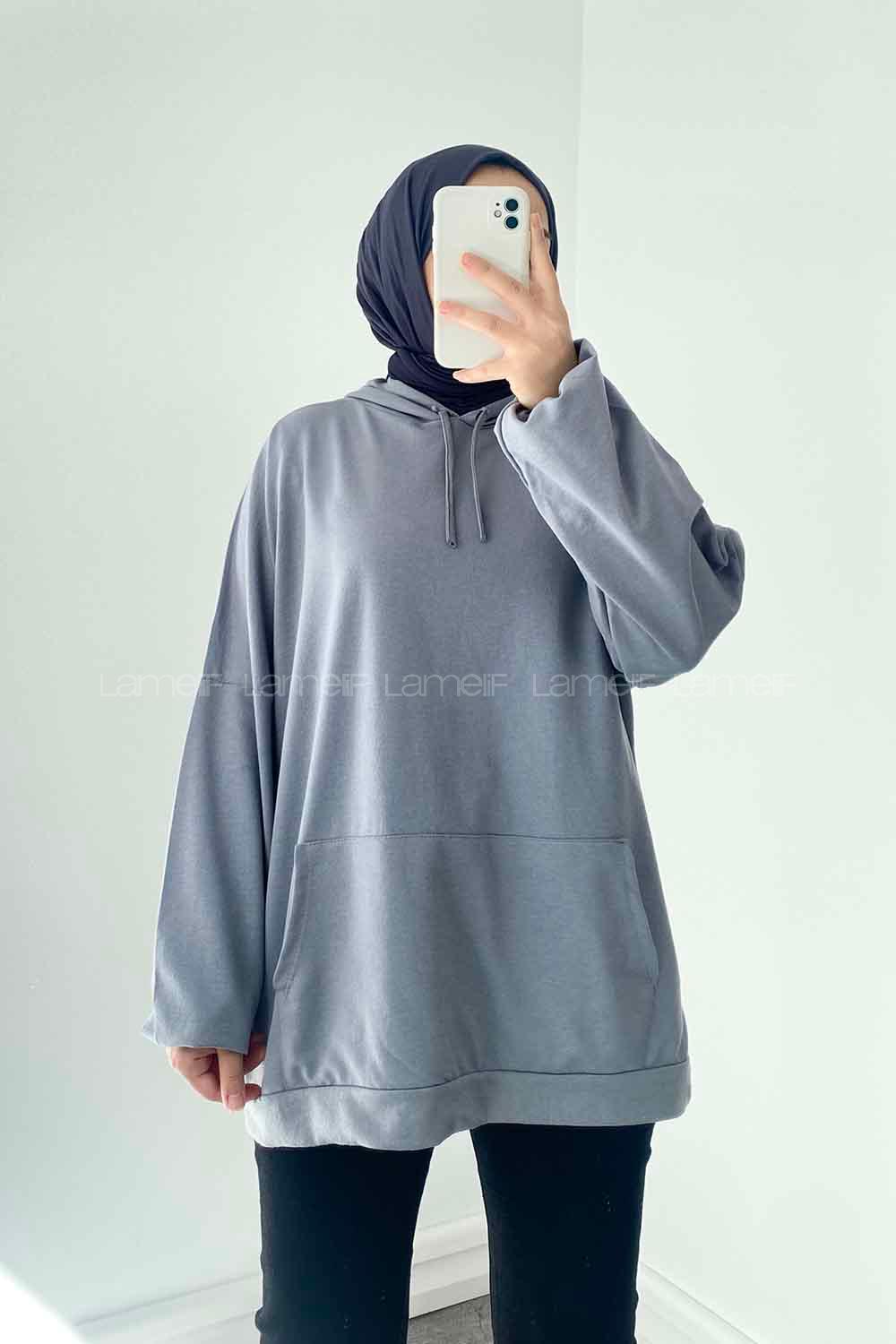 Smoked Hood Neck Sweatshirt