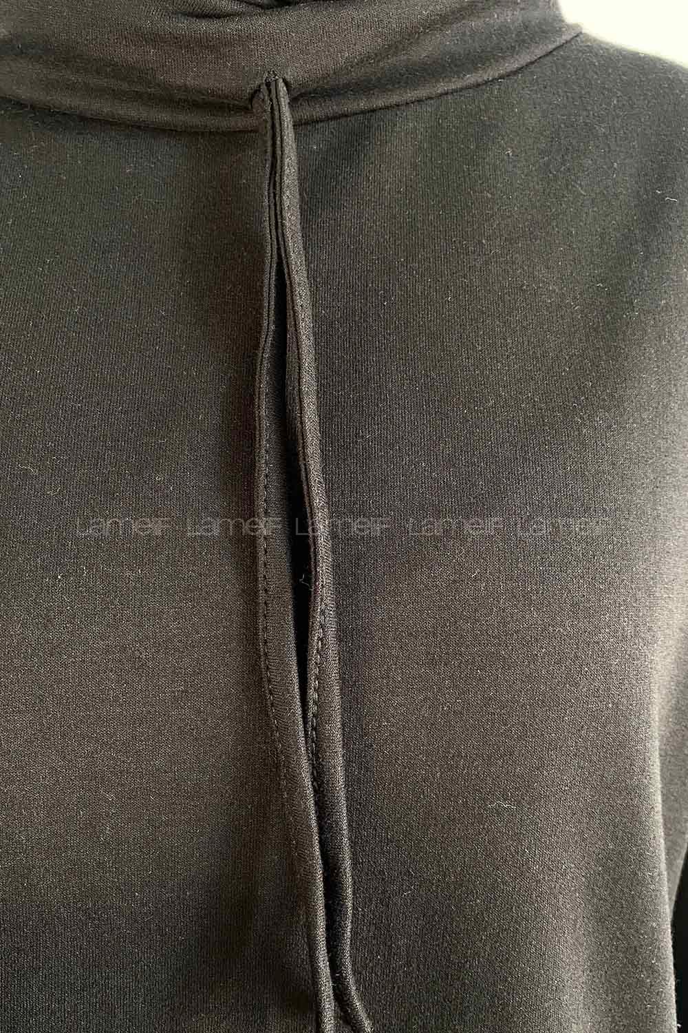 Black Hood Neck Sweatshirt