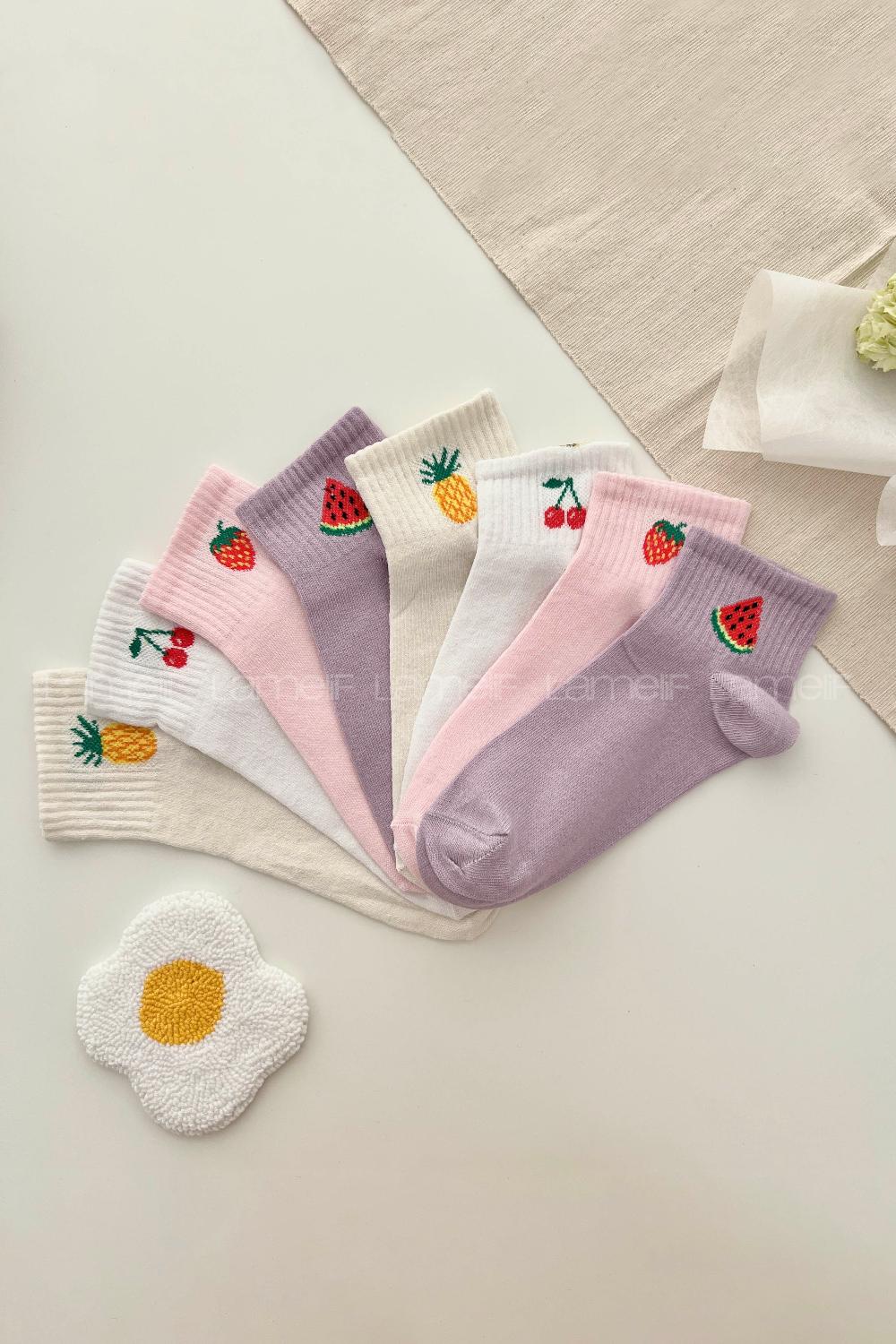 Lamelif 4lü Meyve Yarım Konç Çorap