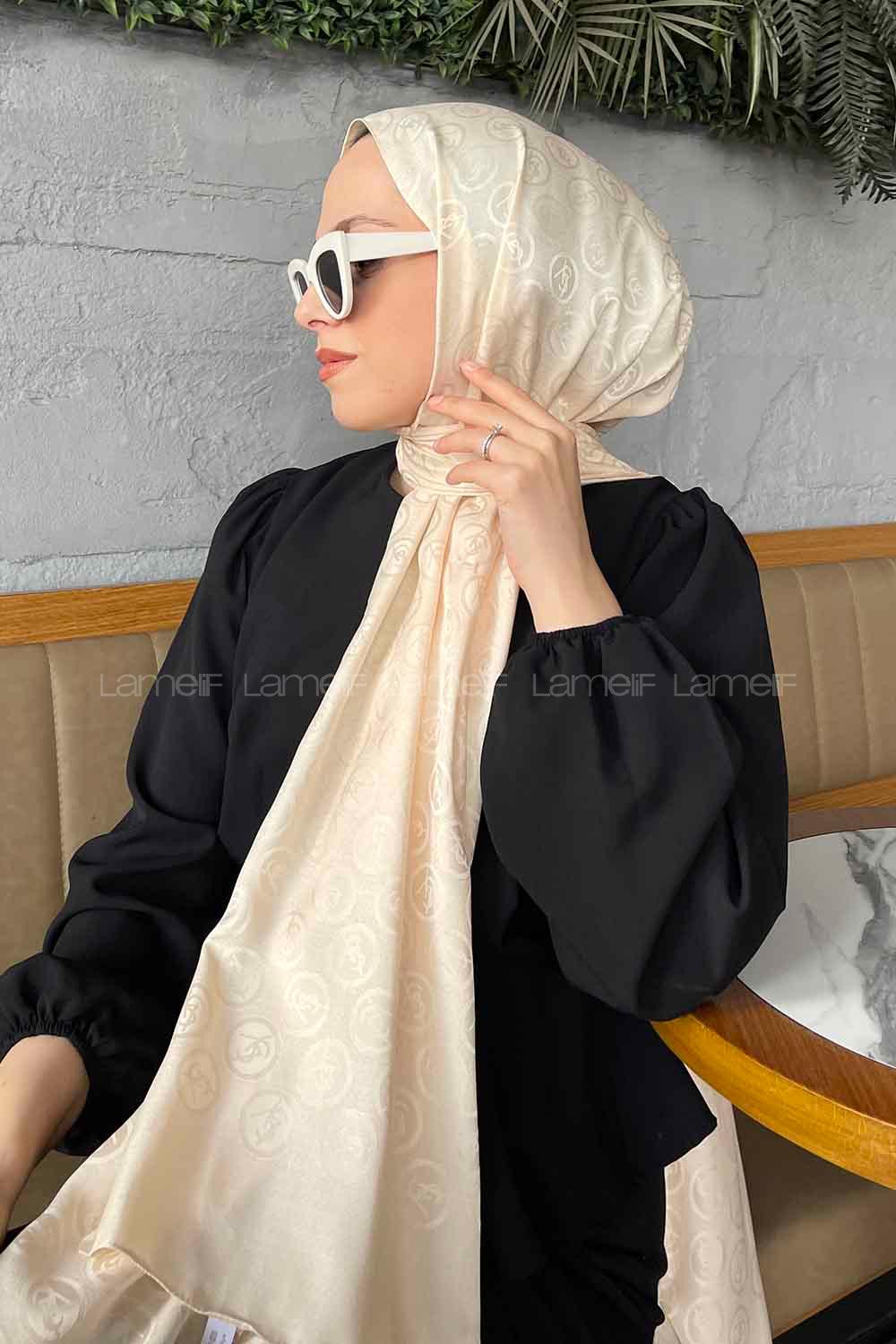 Lamelif LSY Desen Jakar Serisi Şal Ekru