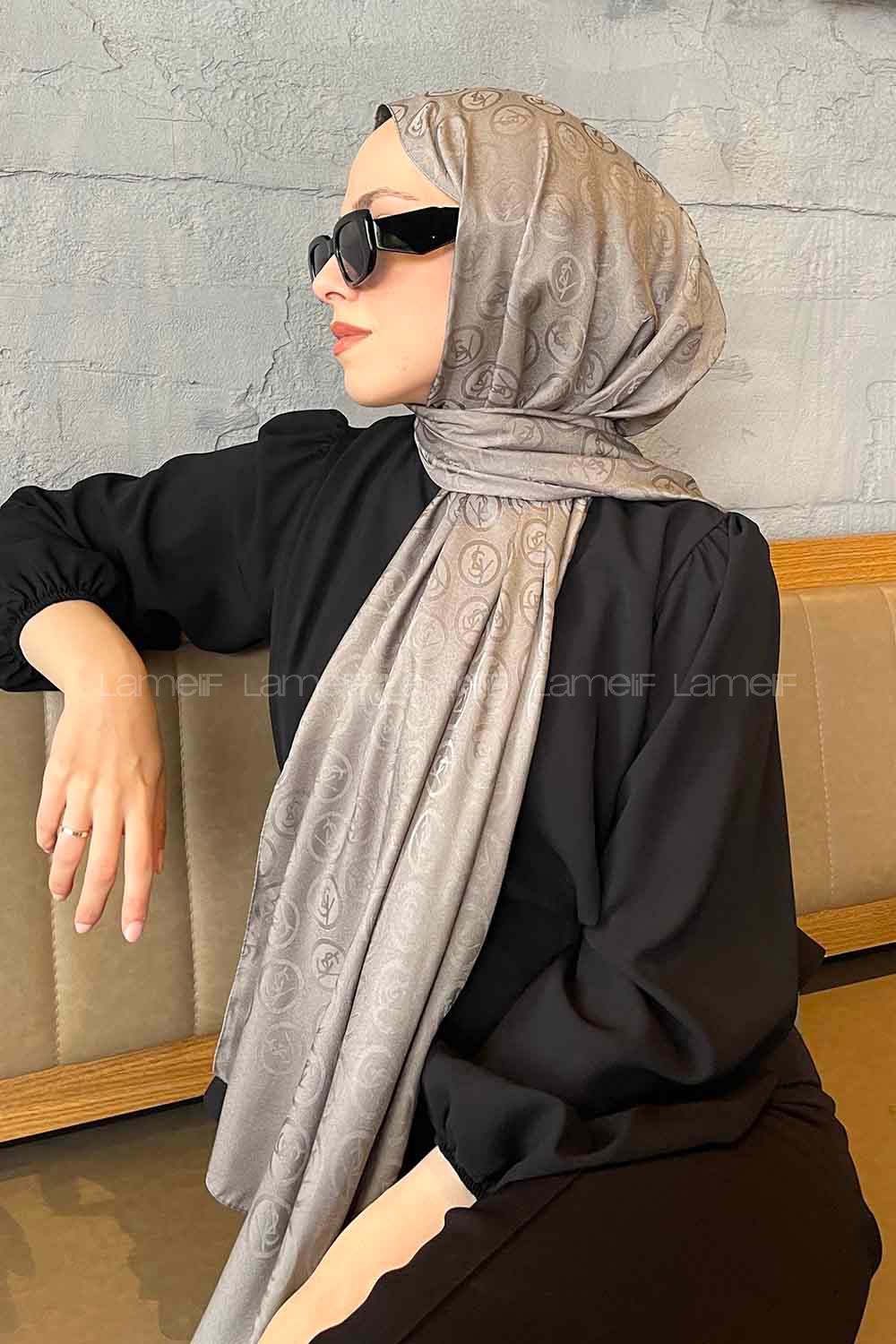 Lamelif LSY Desen Jakar Serisi Şal Füme