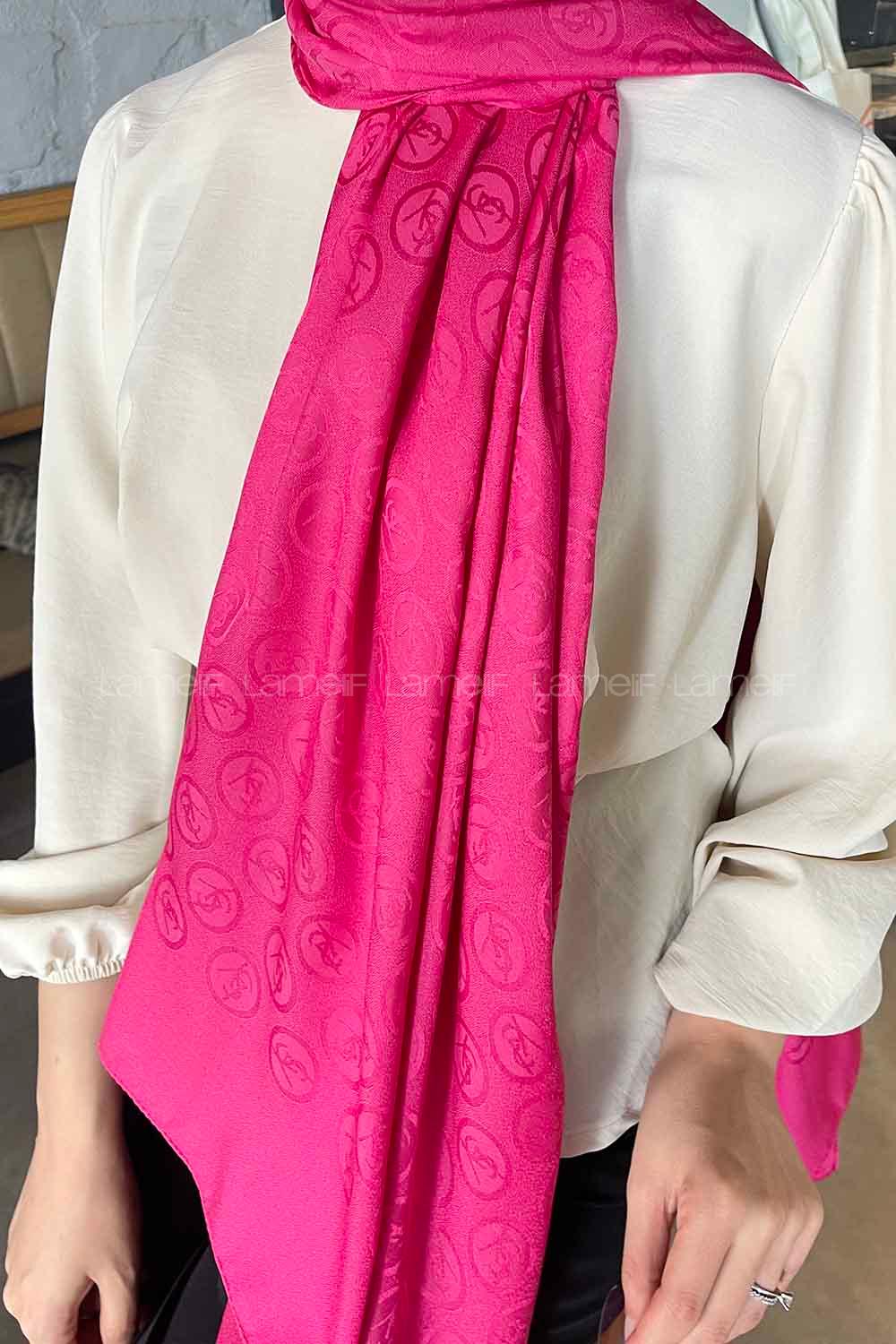 Lamelif LSY Desen Jakar Serisi Şal Fuşya