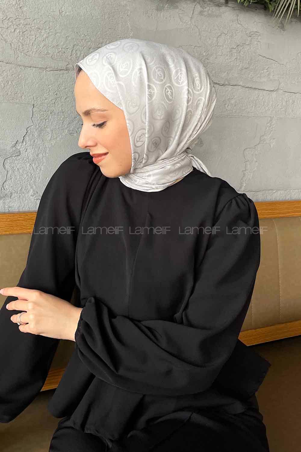 Silver Viscose Fabric Printed Shawl