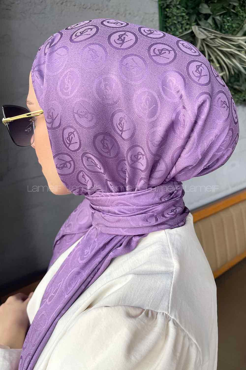 Lamelif LSY Desen Jakar Serisi Şal Lila