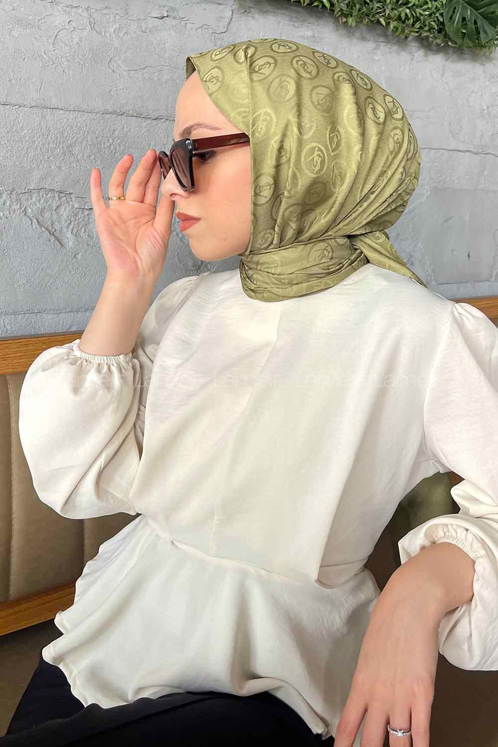 Lamelif LSY Desen Jakar Serisi Şal Mint Yeşili