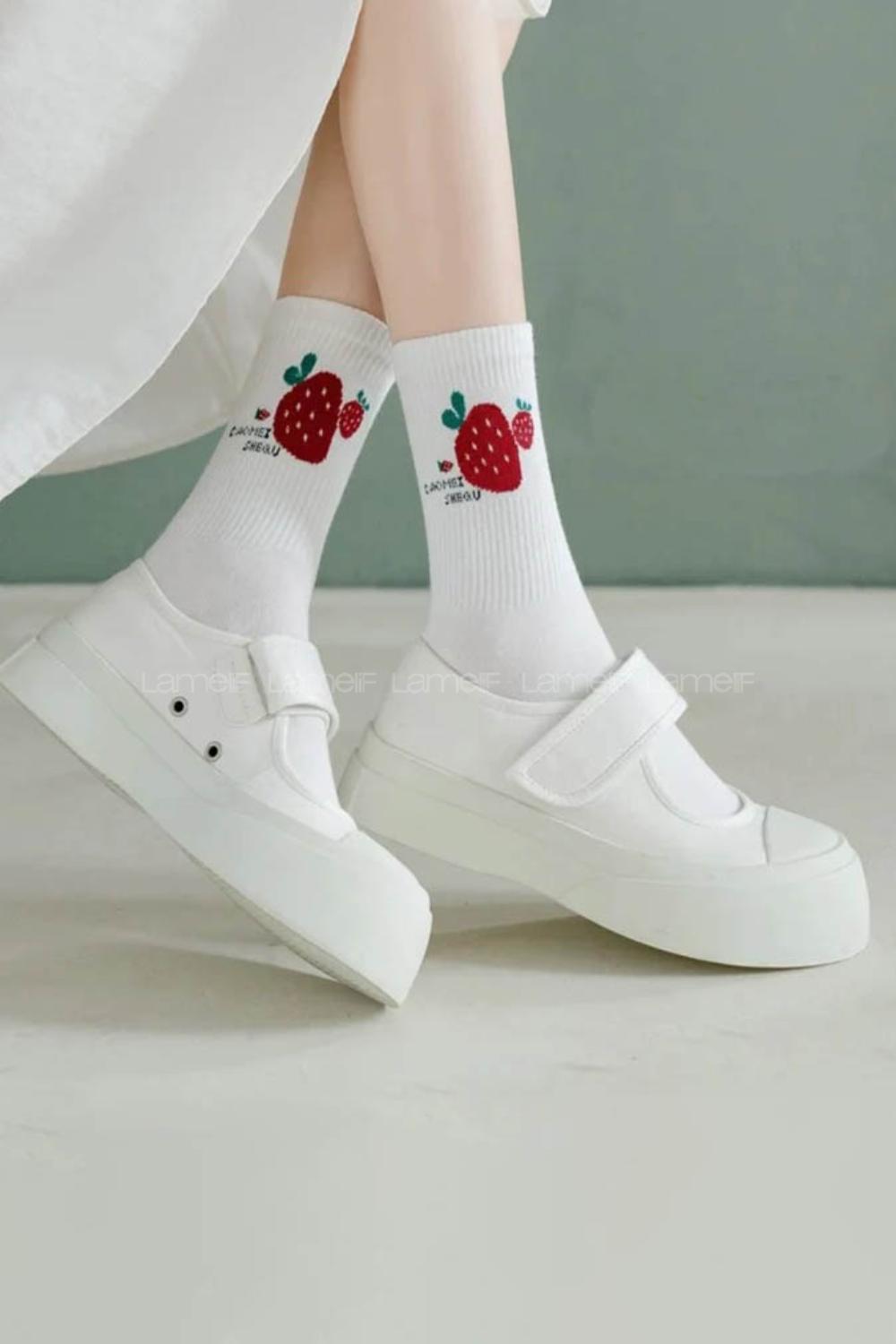 Lamelif 5li Çilek Kolej Çorap