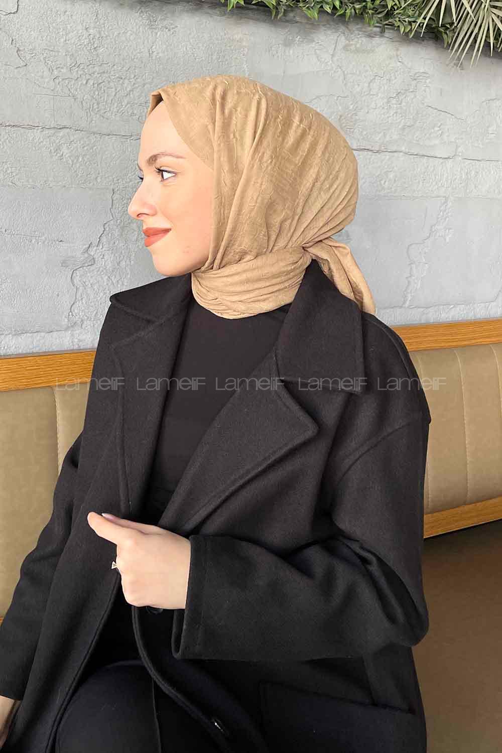 Lamelif Bambu Şal Koyu Bej