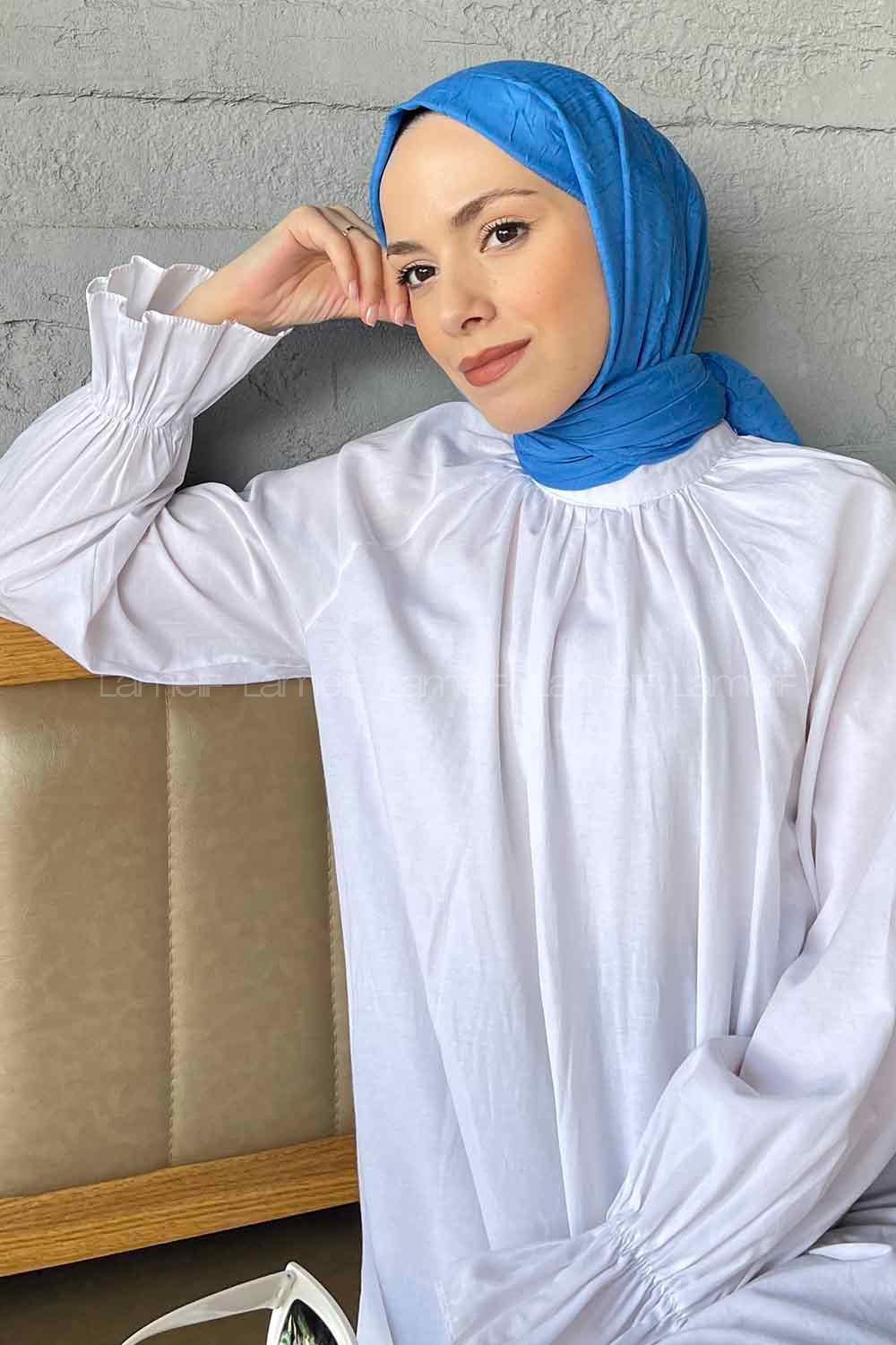 Lamelif Bambu Şal Okyanus Mavi