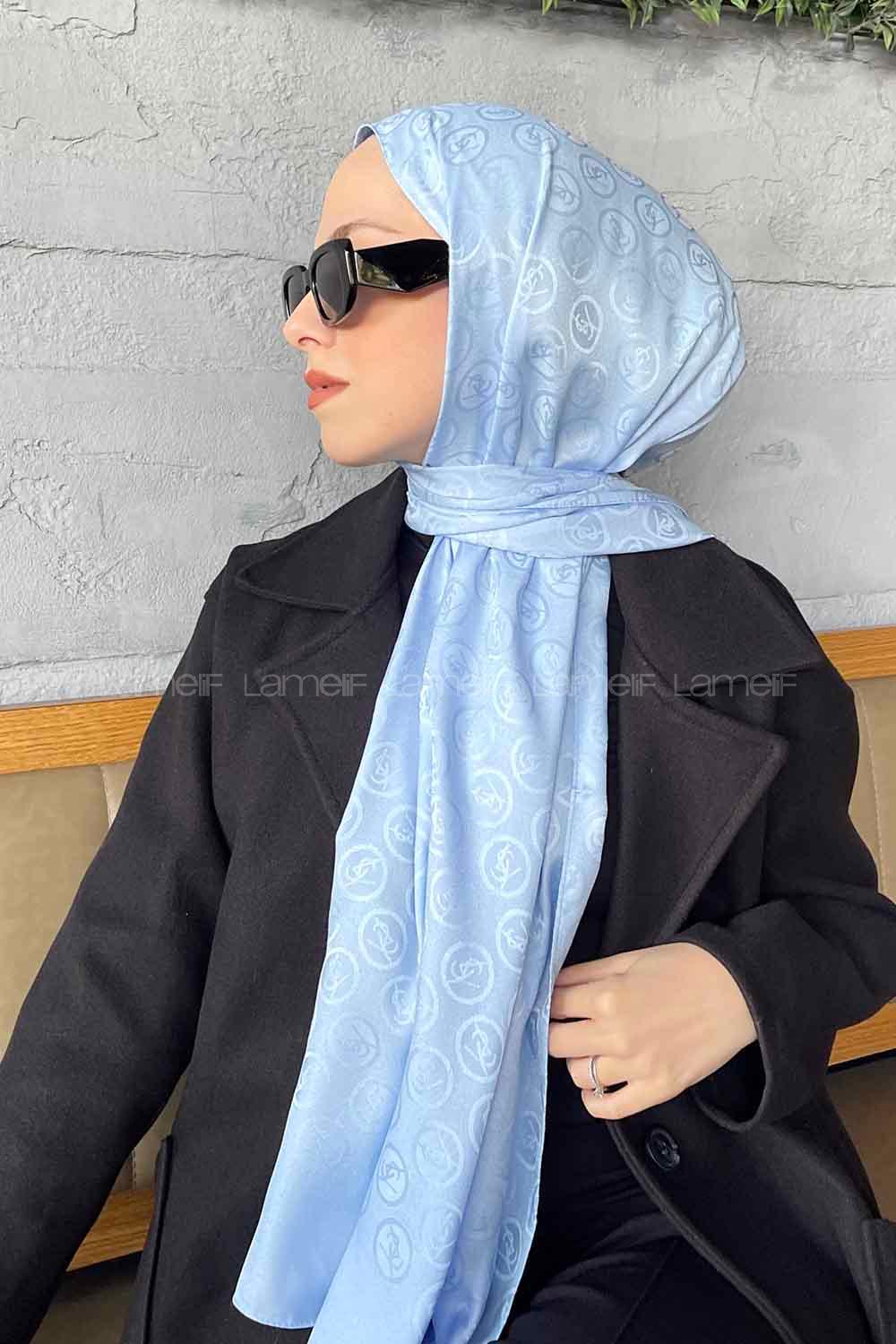 Lamelif LSY Desen Jakar Serisi Şal Bebe Mavi