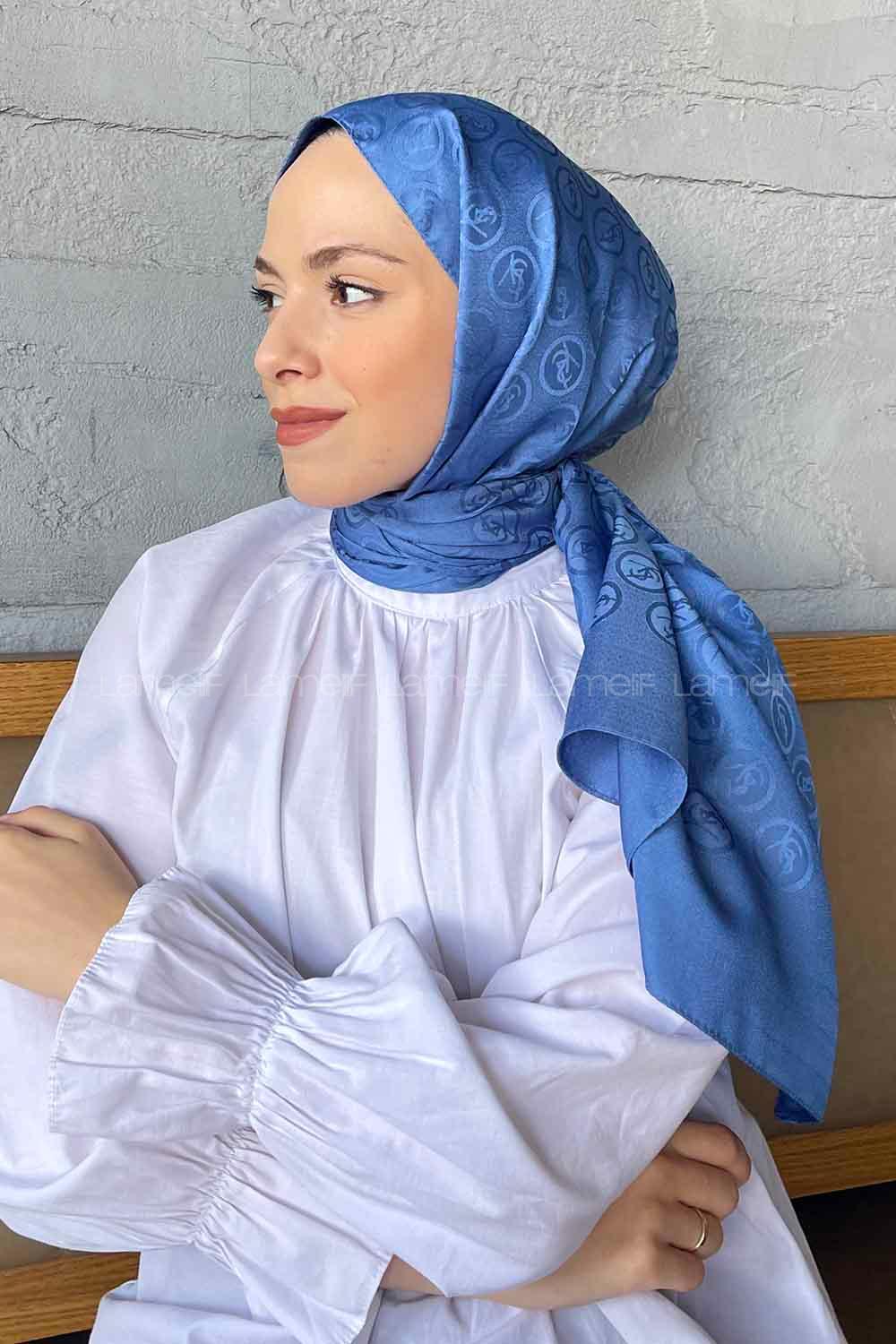 Indigo Viscose Fabric Printed Shawl