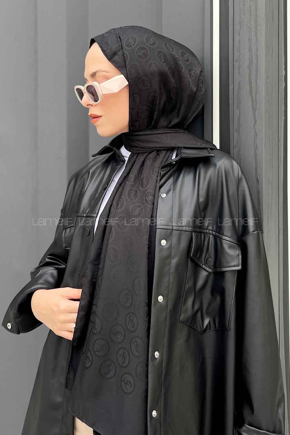 Lamelif LSY Desen Jakar Serisi Şal Siyah