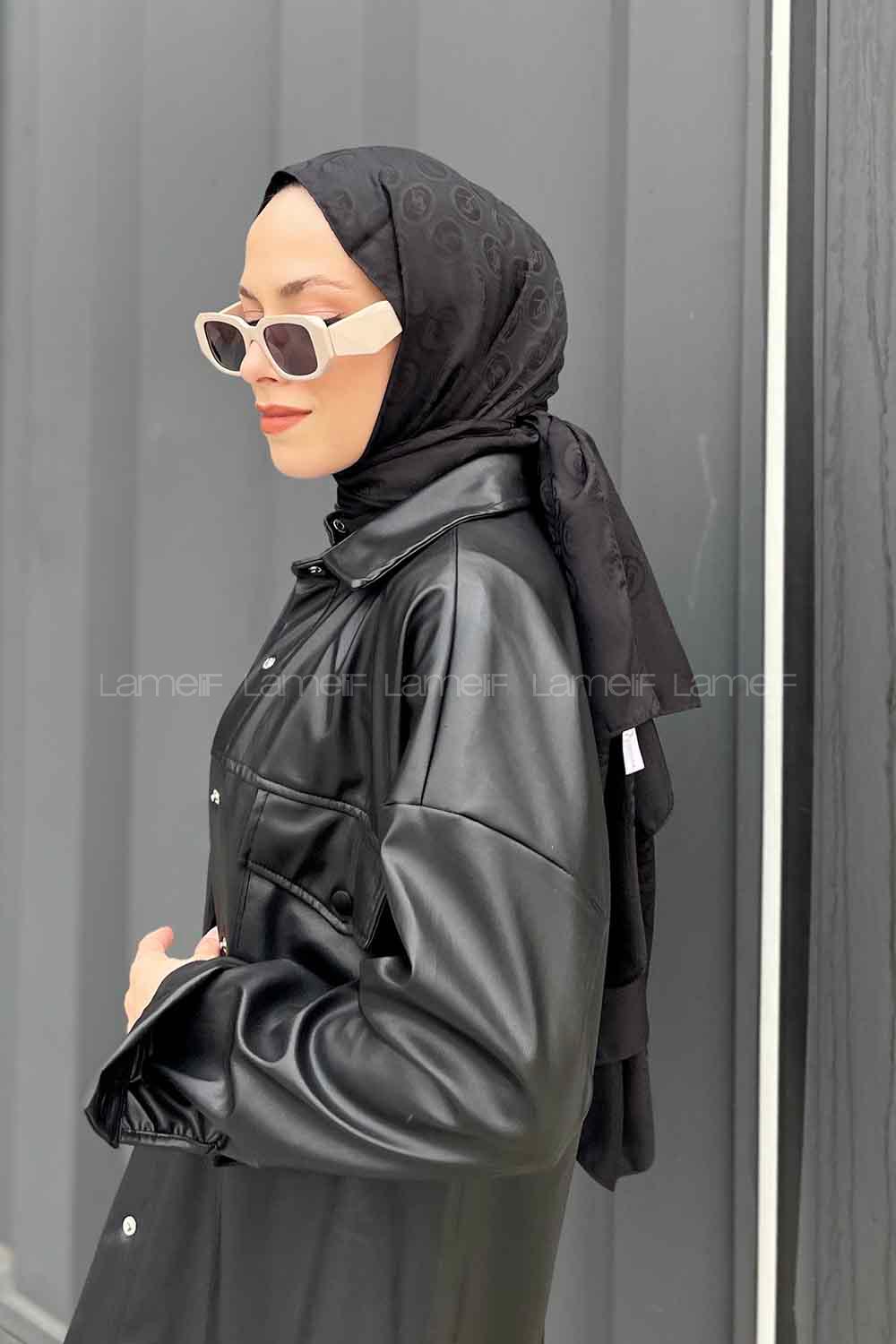 Lamelif LSY Desen Jakar Serisi Şal Siyah